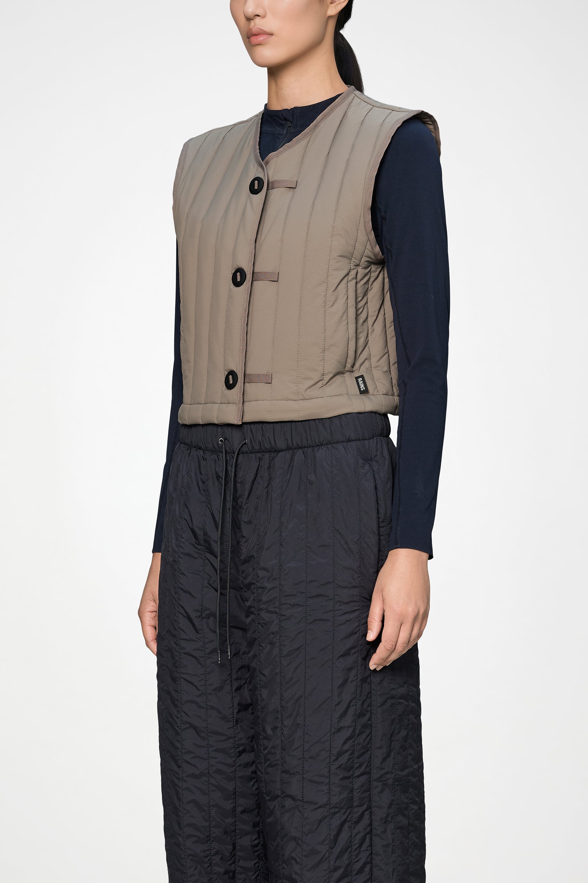 RAINS Banja Short Liner W Vest Cinder Jacket