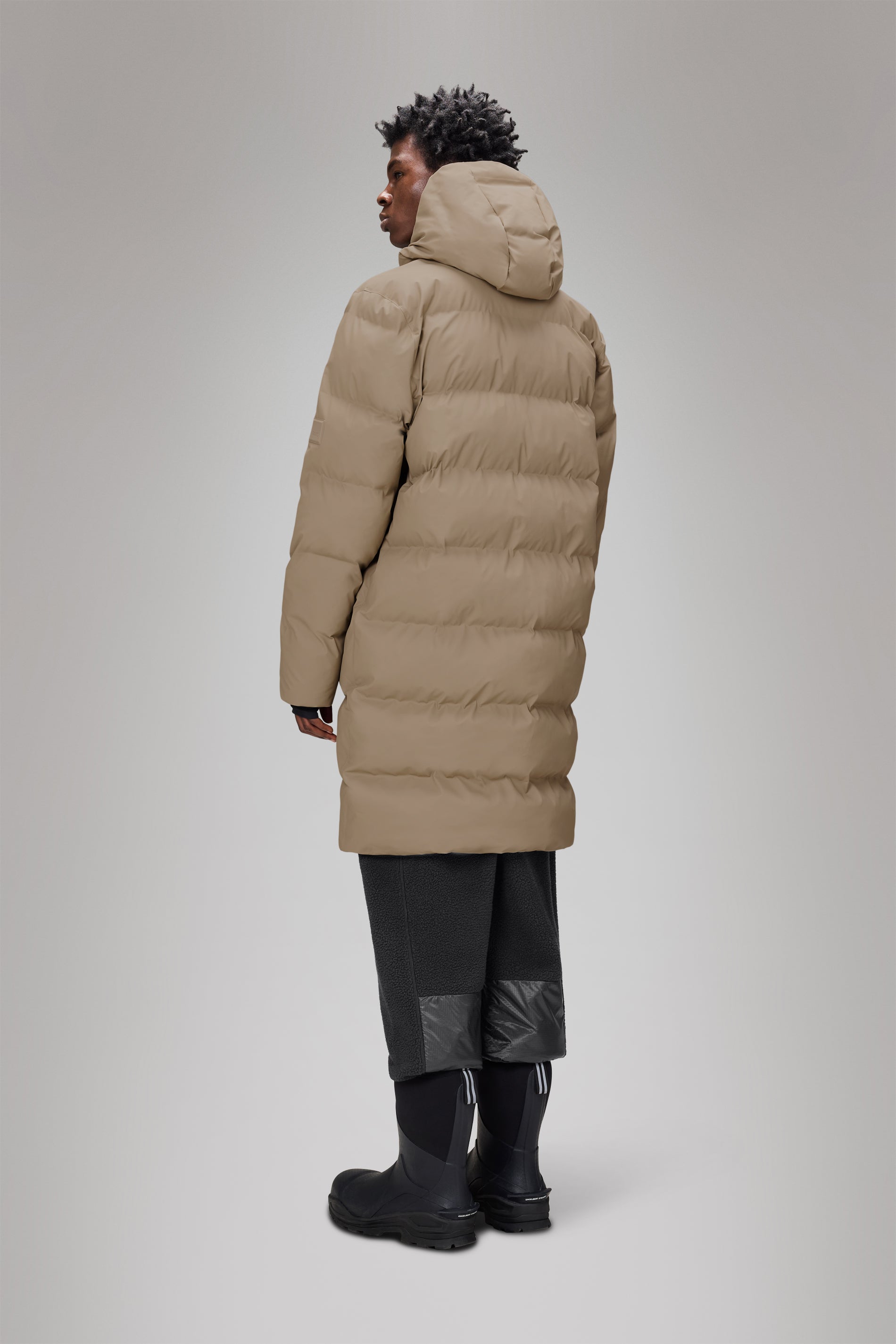 Rains Alta Longer Puffer Jacket Beige Jacket