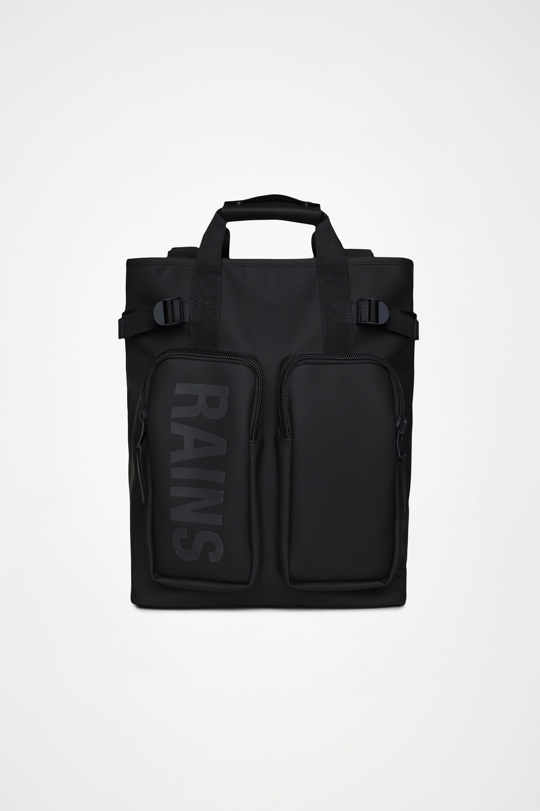 Rains Black Texel Backpack Tote