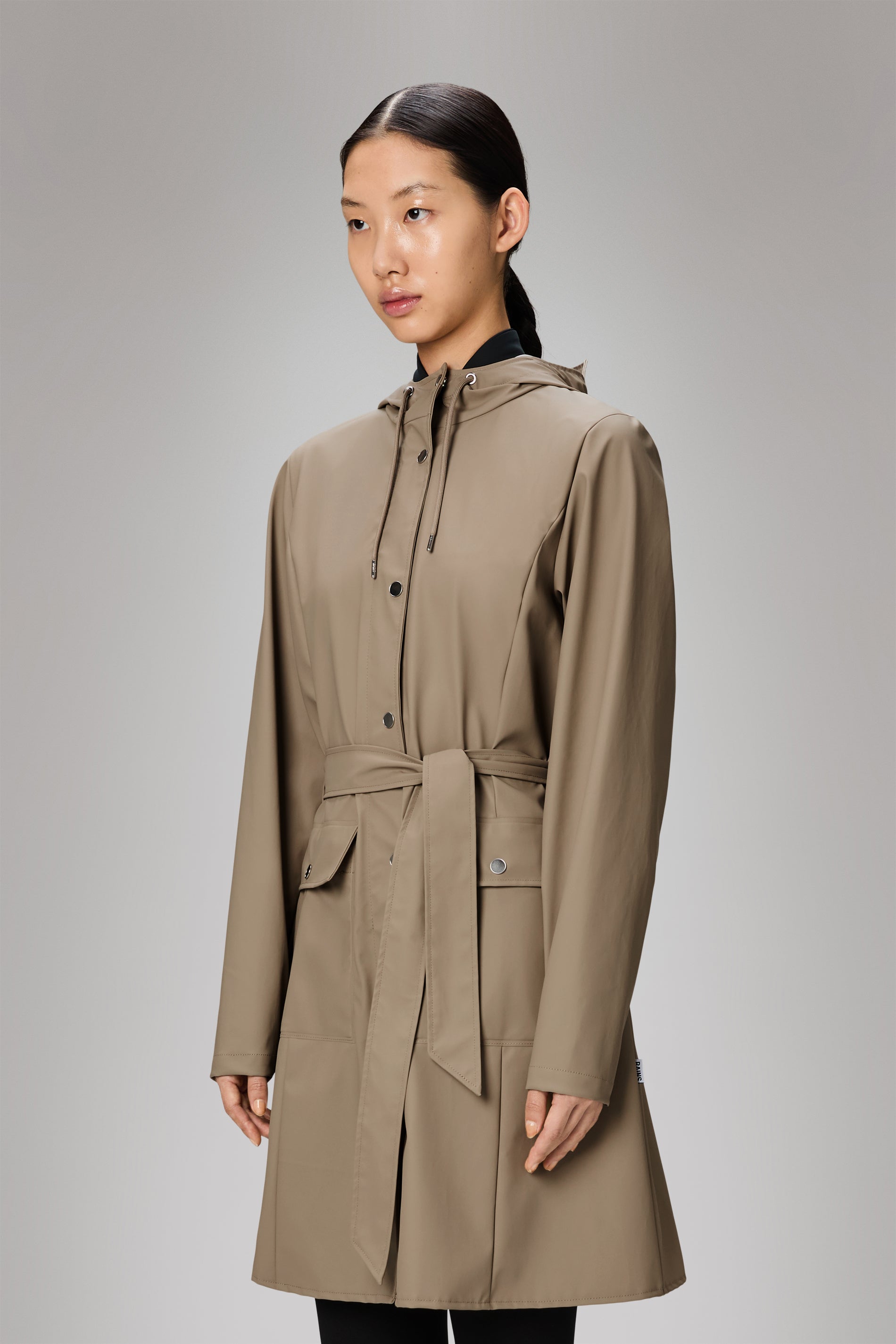 Rains Curve Long Jacket
Beige Jacket