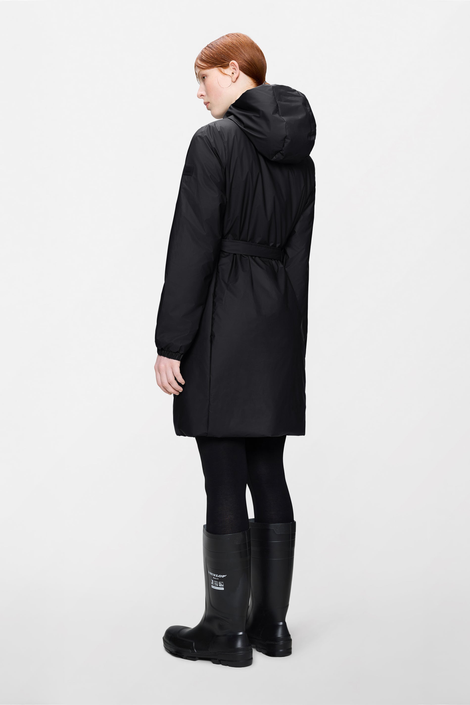 RAINS Lohja Long Insulated Curve Jacket Black Jacket