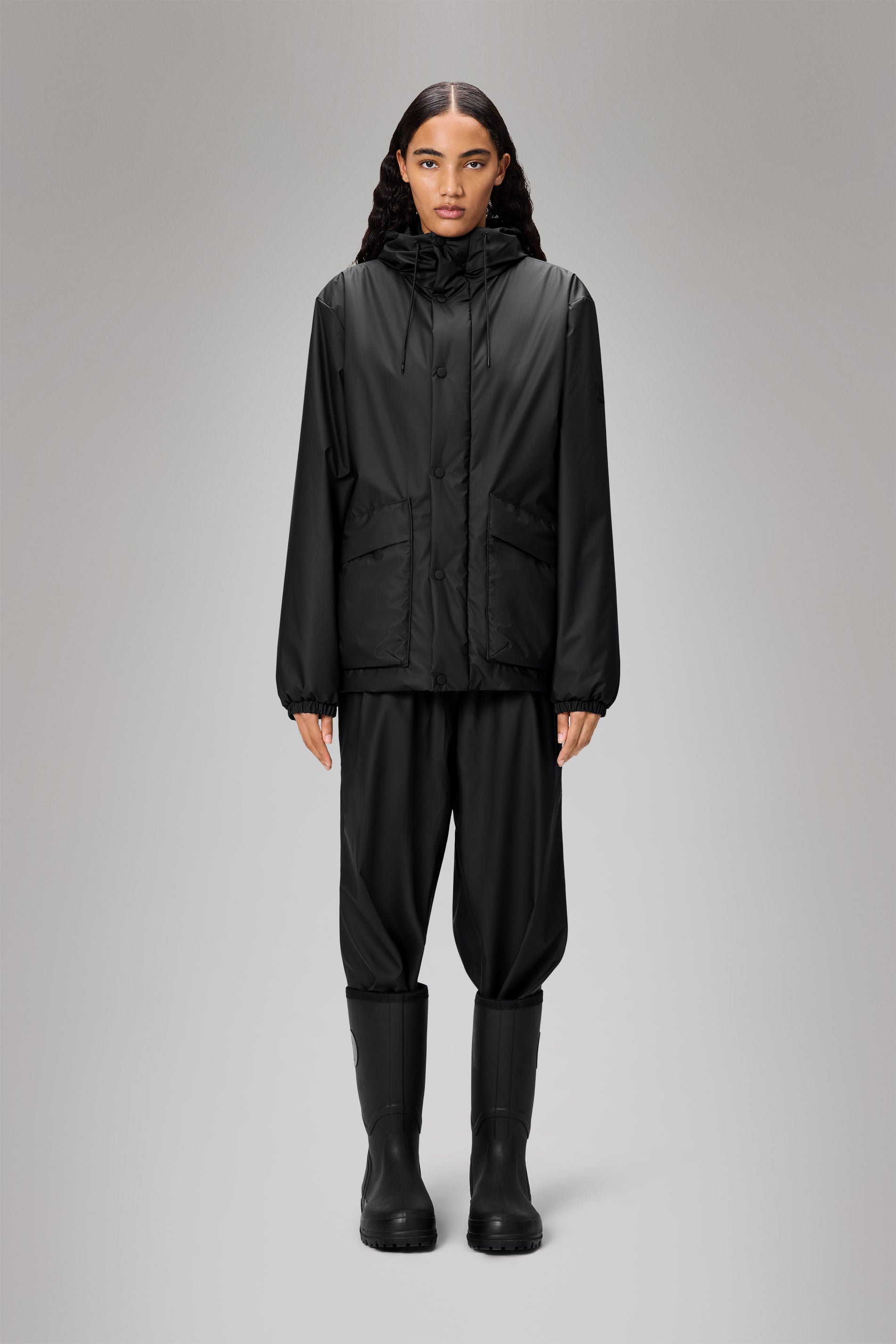 RAINS Lohja Insulated Cargo Jacket Black Jacket