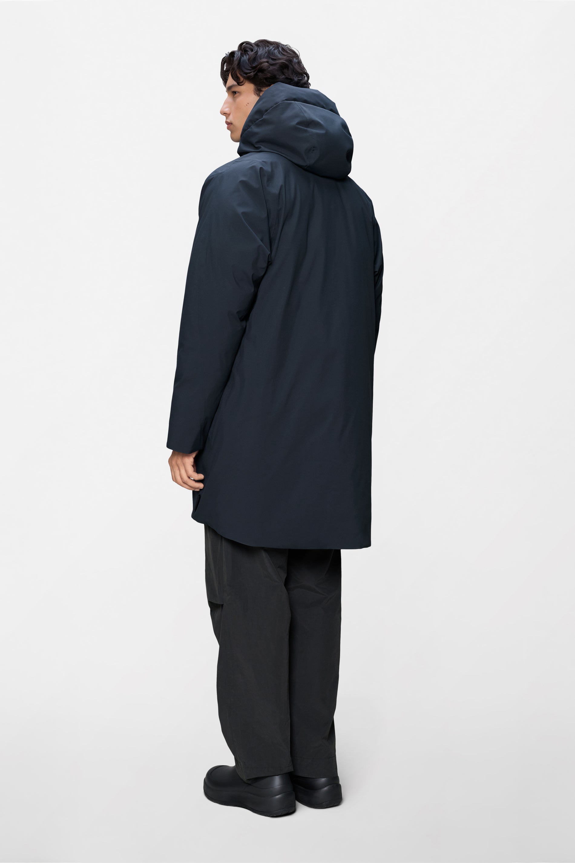 RAINS Sarna Long Puffer Jacket Navy Jacket