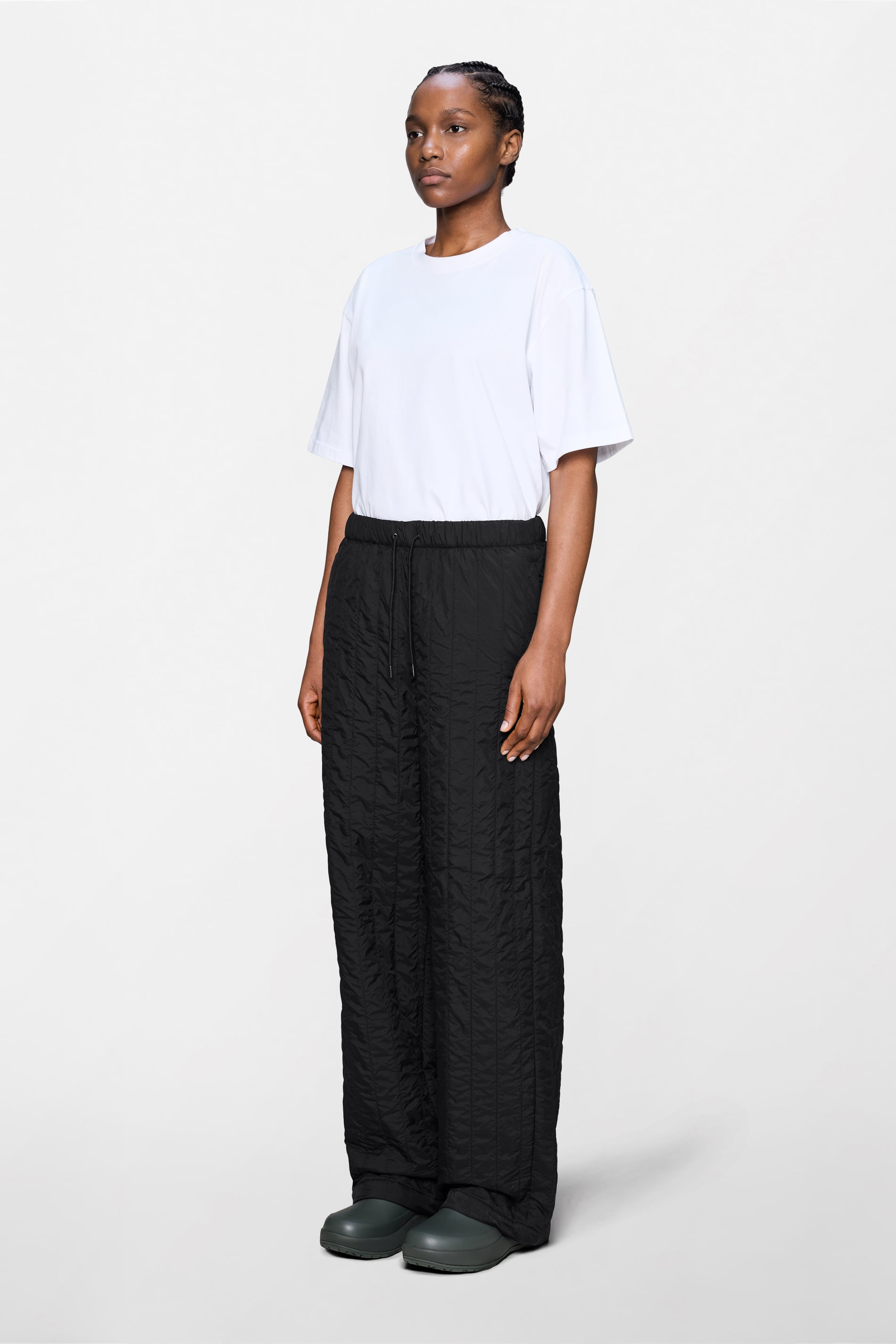 RAINS Banja Liner Pants Wide Black Pants