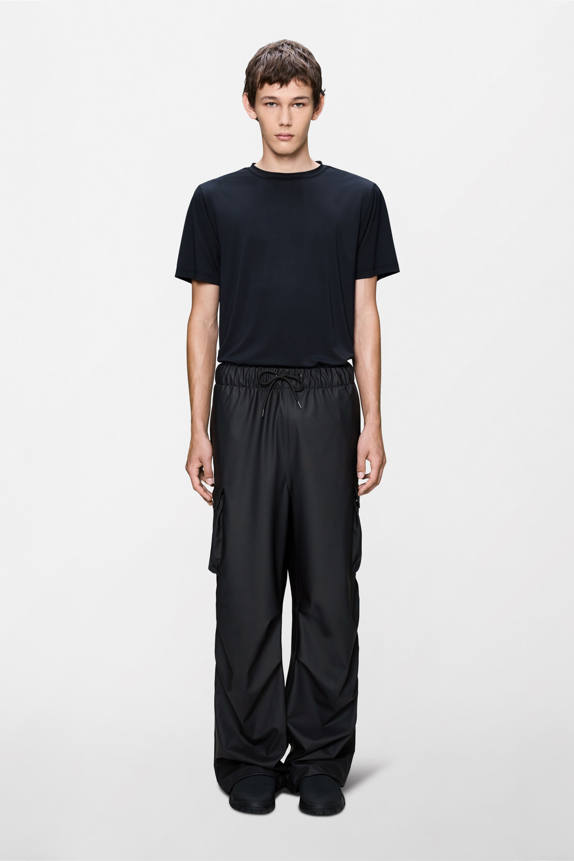 RAINS Pocket Rain Pants Wide Black Pants