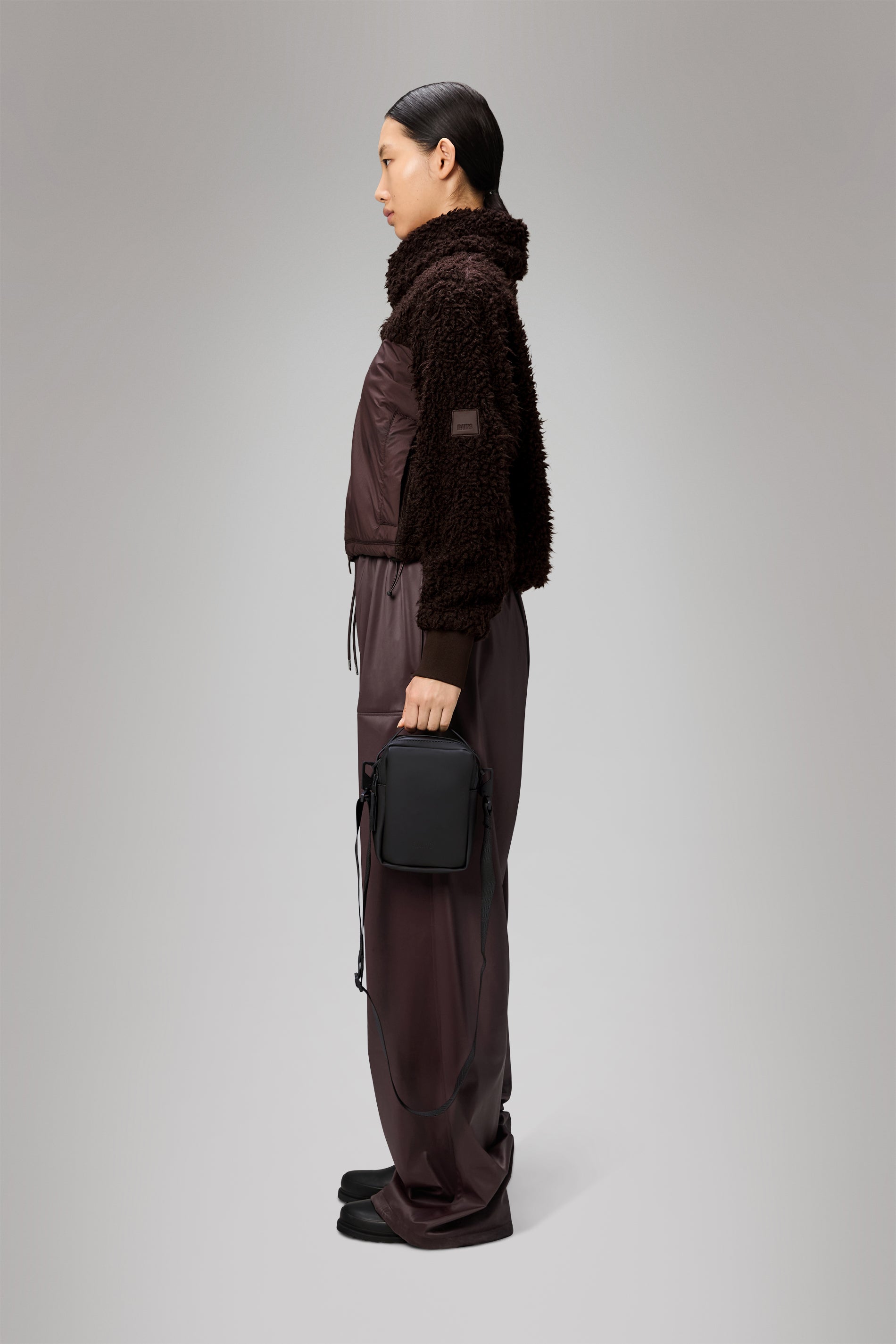 RAINS Reporter Box Bag Black Crossbody