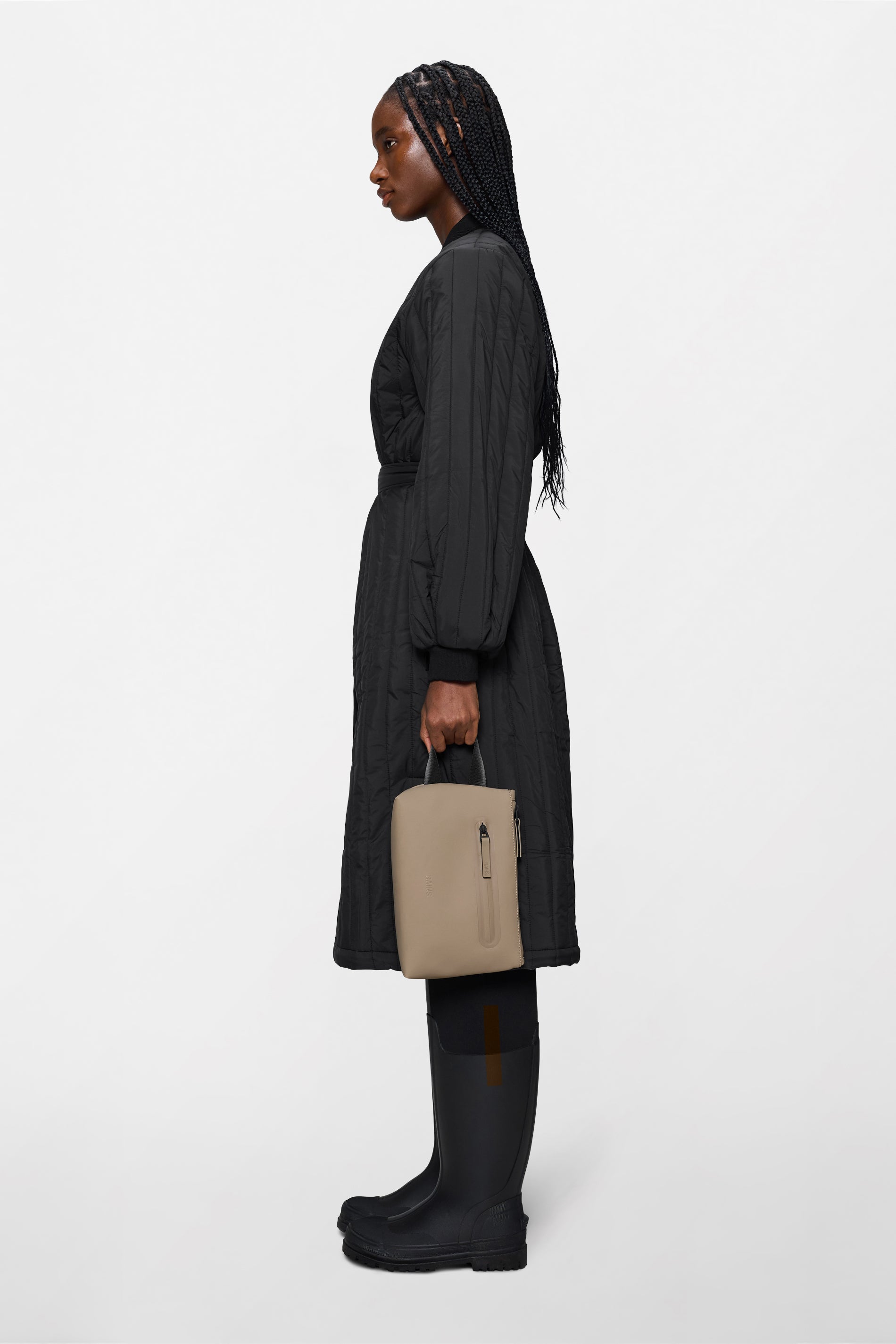 RAINS 2 Zip Cosmetic Bag Large Beige Wash Bag