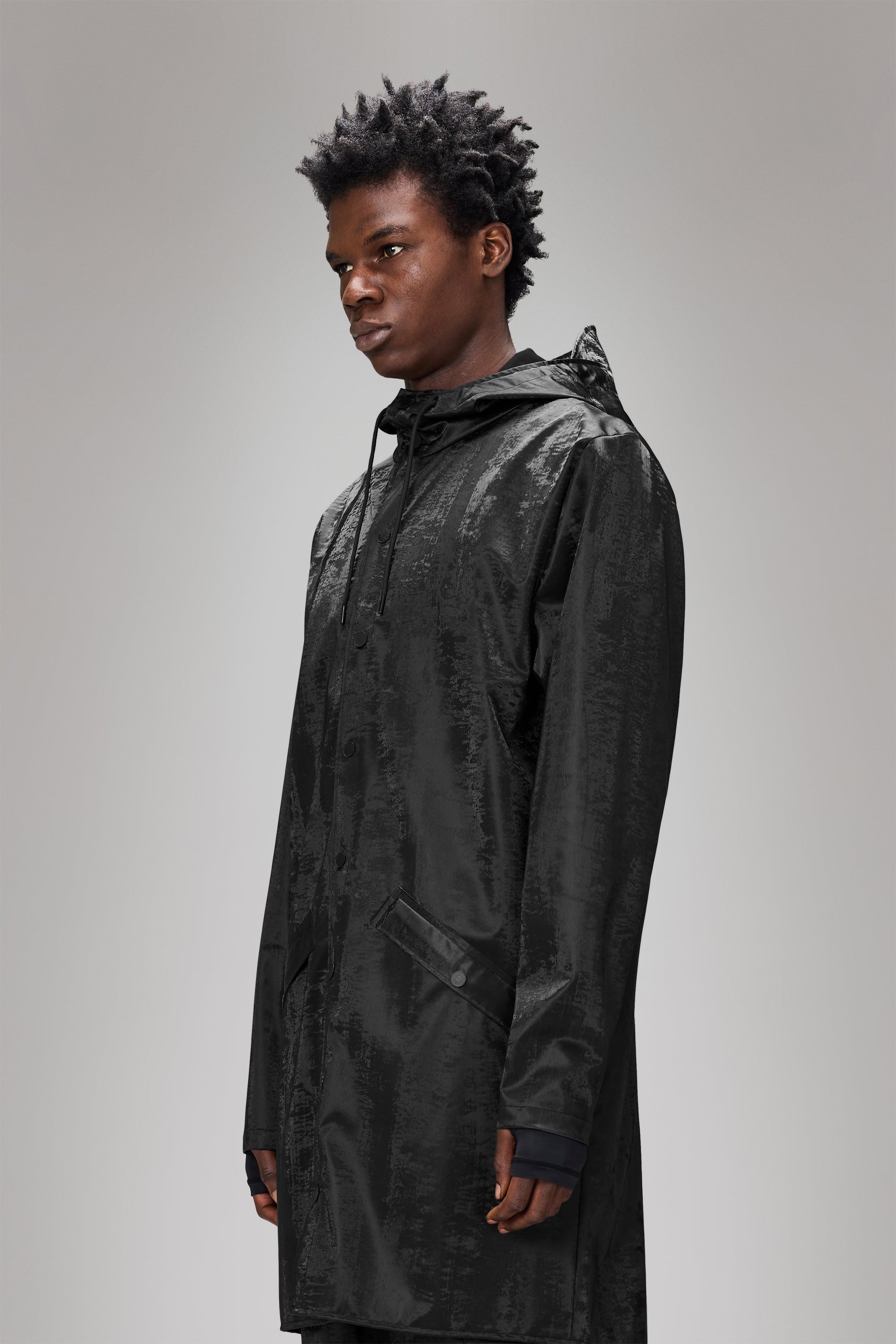 RAINS Long Jacket Coal Jacket