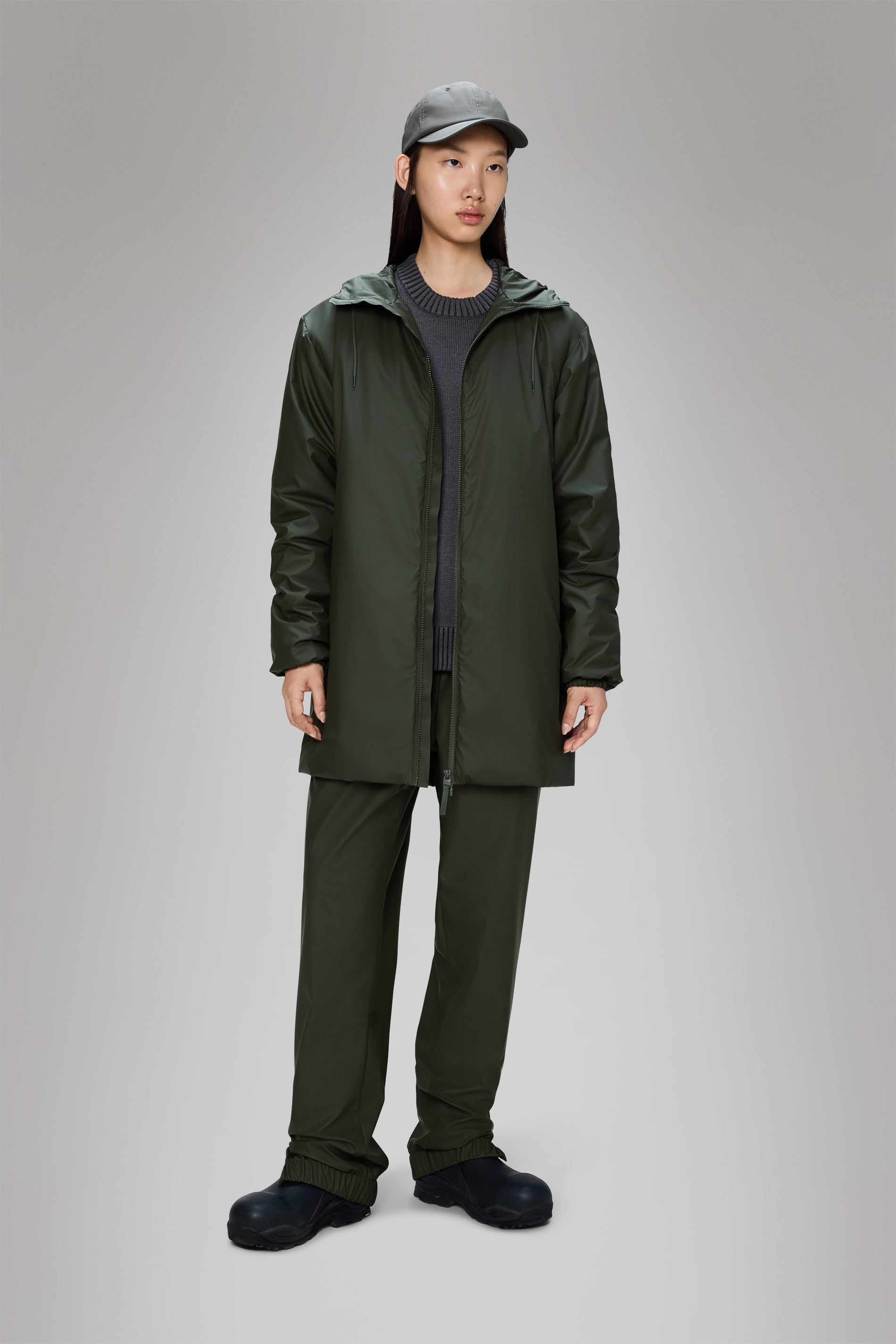 RAINS Lohja Long Insulated Jacket Green Jacket
