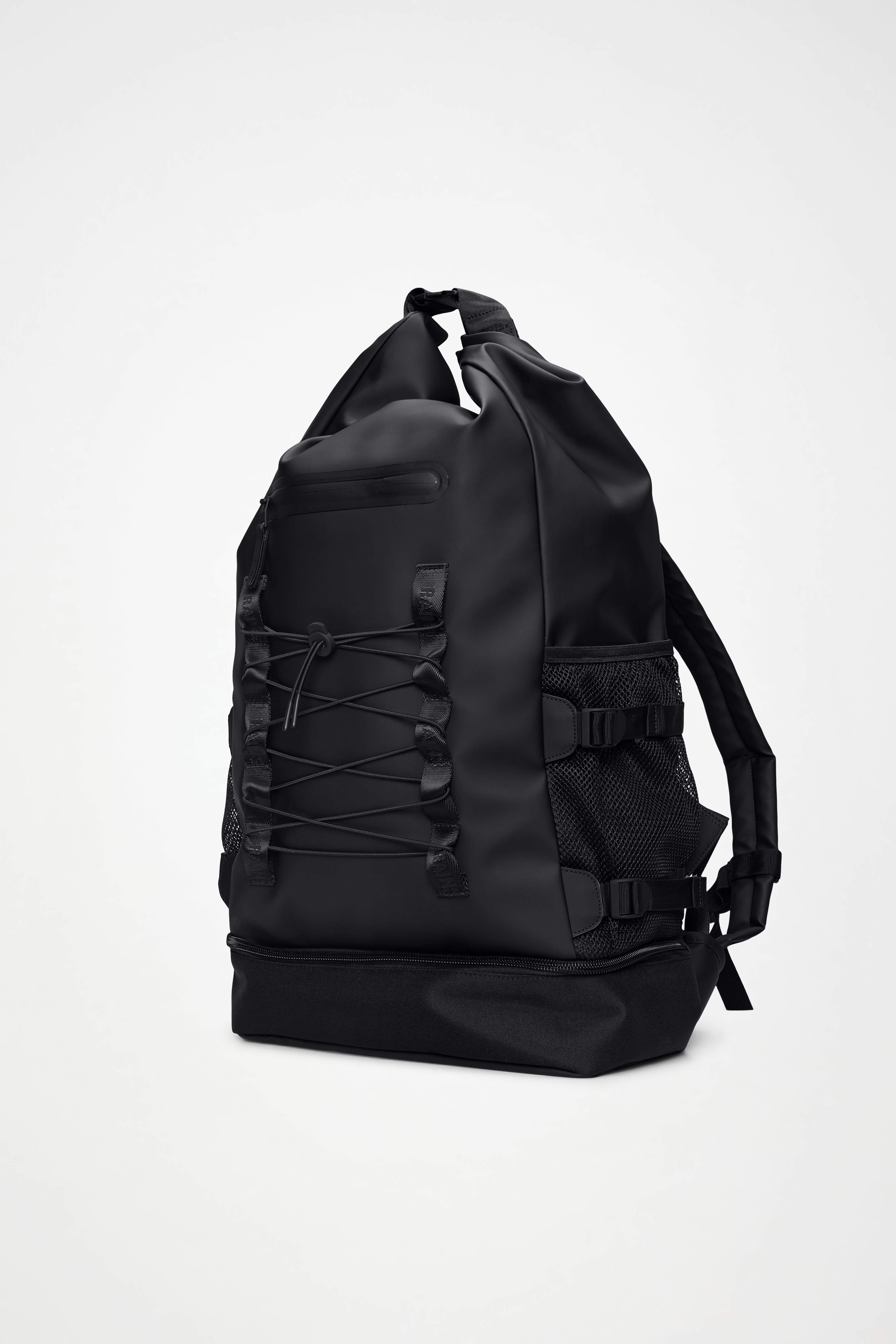 RAINS Trail Mountianeer Rolltop Large Black Backpack