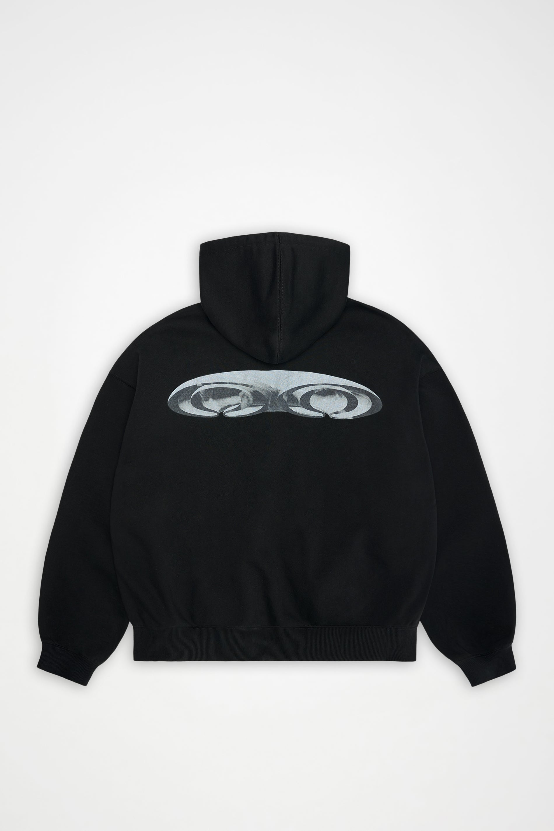 RAINS Classic Zip Hoodie Splash 3D Black Long Sleeve