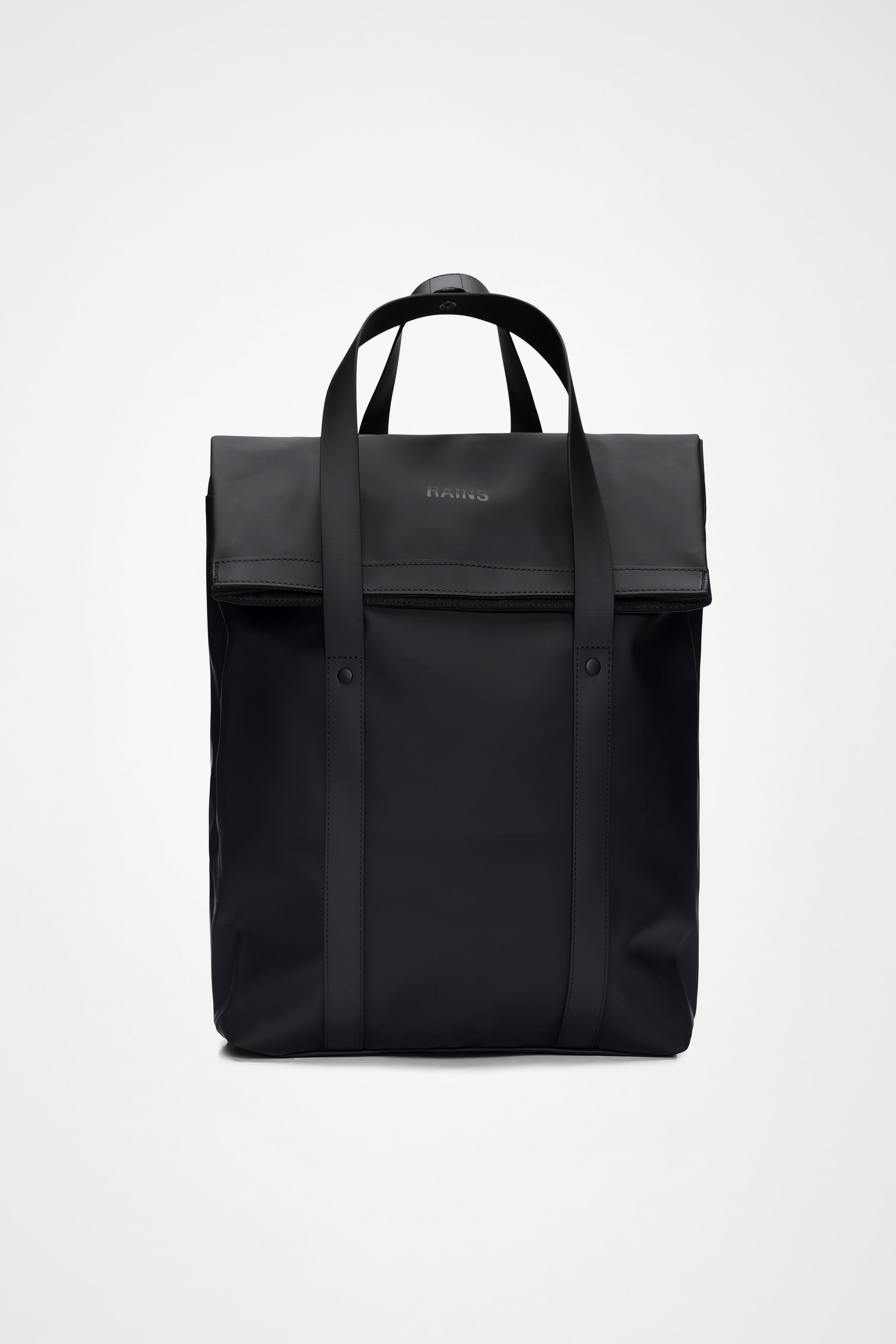 backpack tote bag black leather Rains