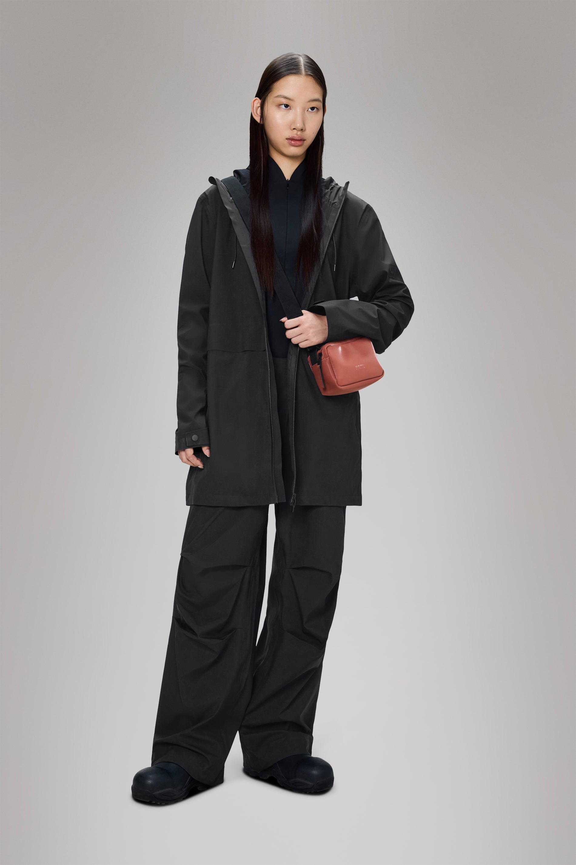 RAINS Suva Hardshell Long Jacket Black Jacket