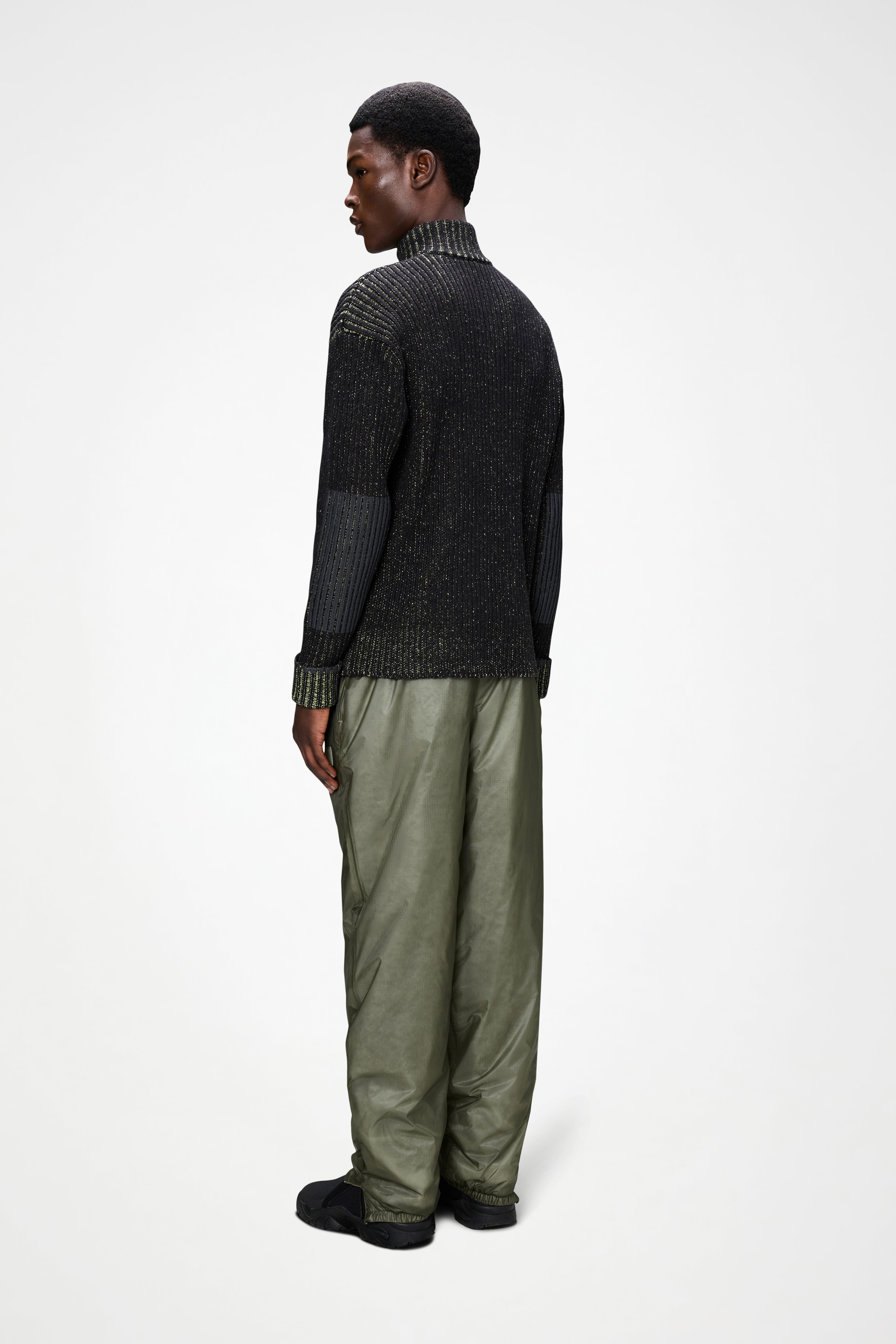 RAINS Sapa Half Zip Knit Black/Acid Long Sleeve