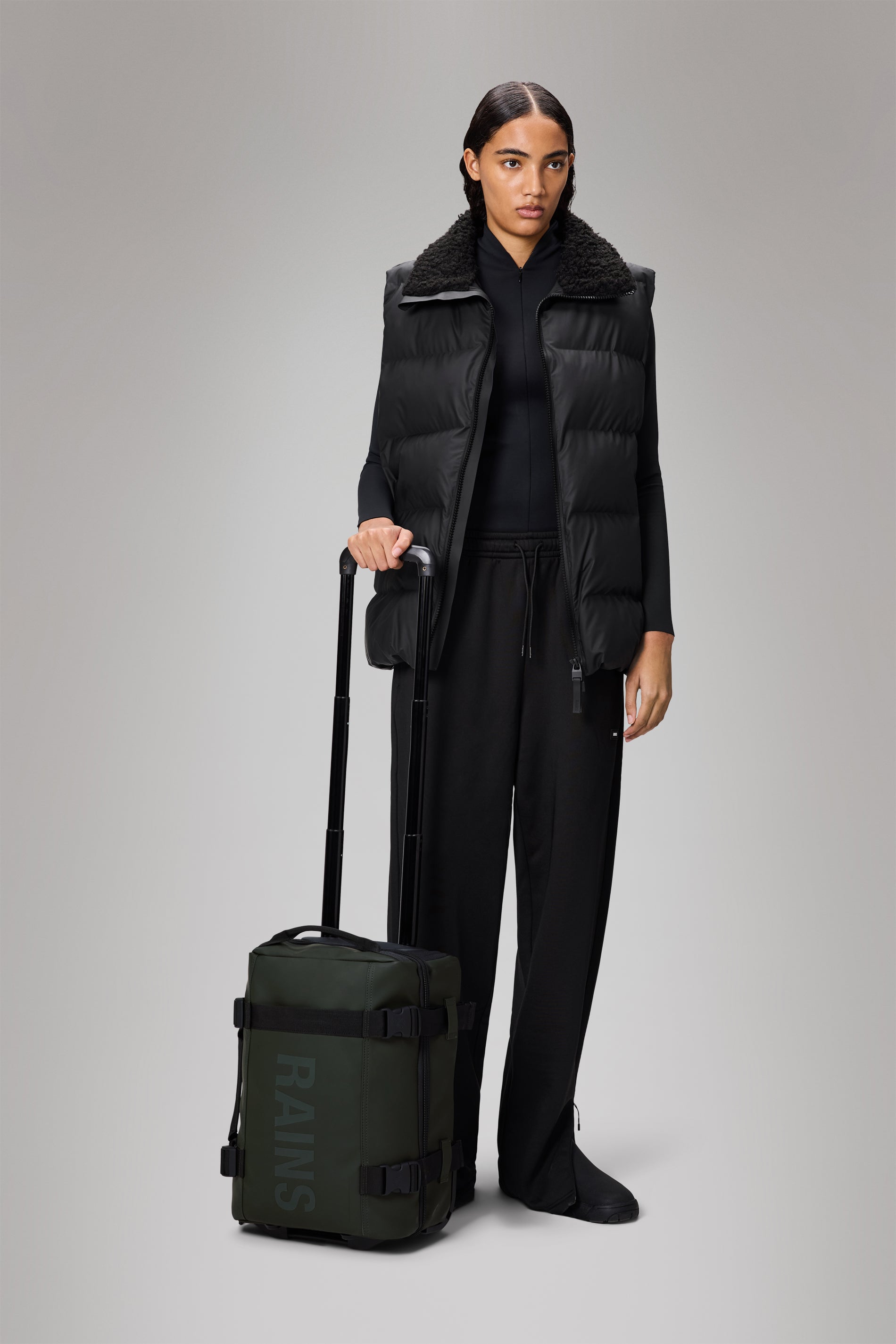 RAINS Texel Cabin Bag Mini Green Trolley