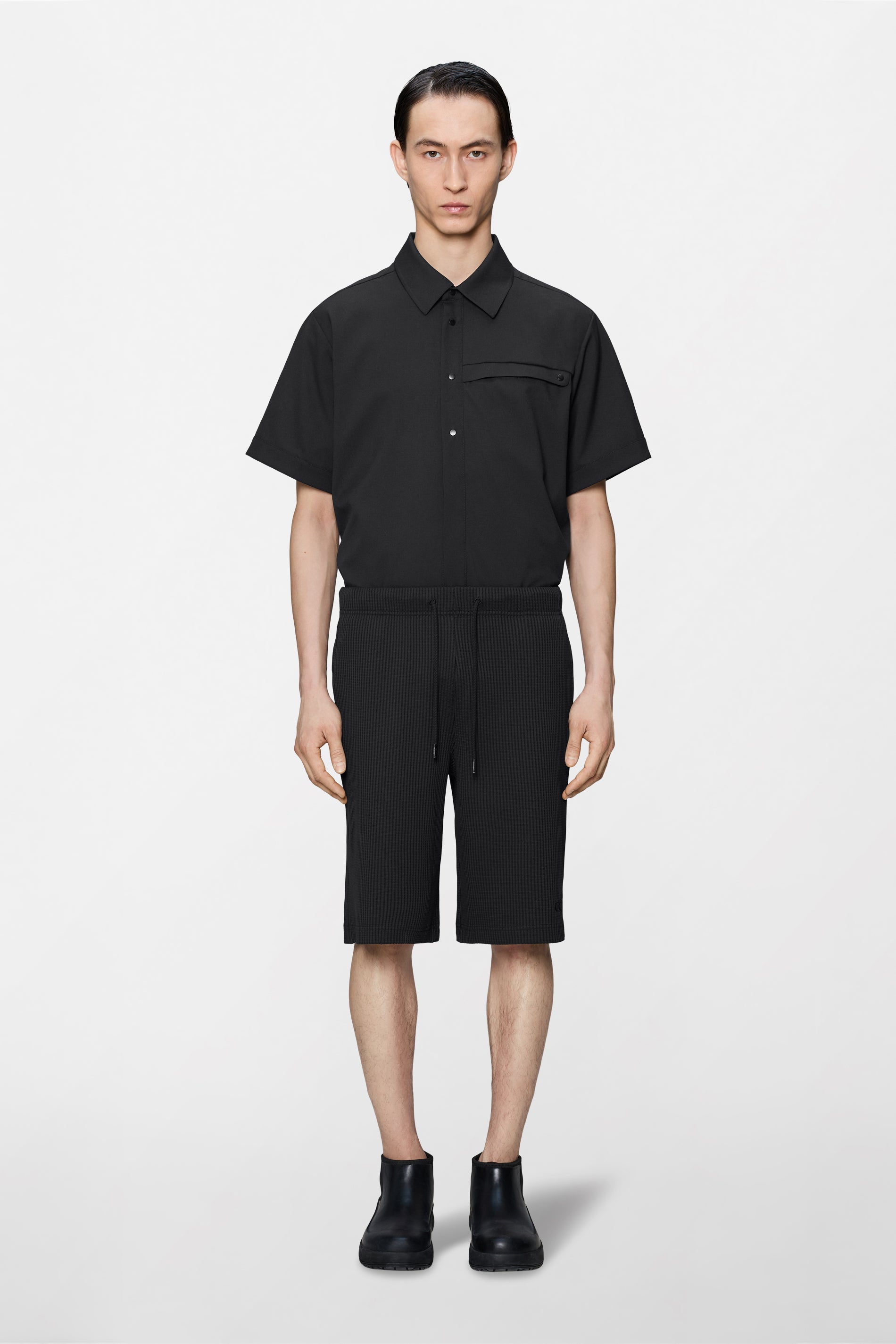 RAINS Waffle Shorts Splash Black Shorts