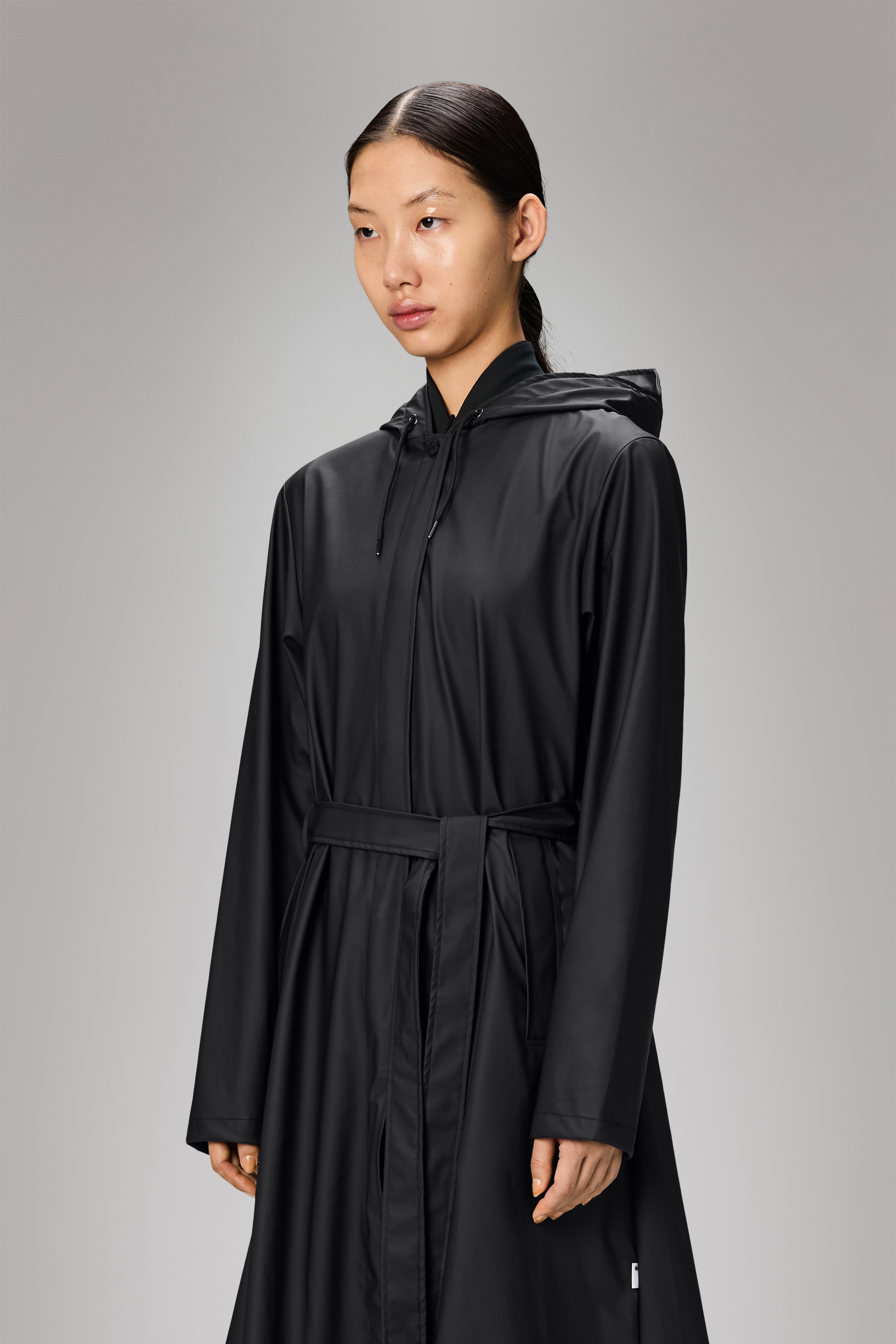 RAINS A-Line Longer W Jacket Black Jacket