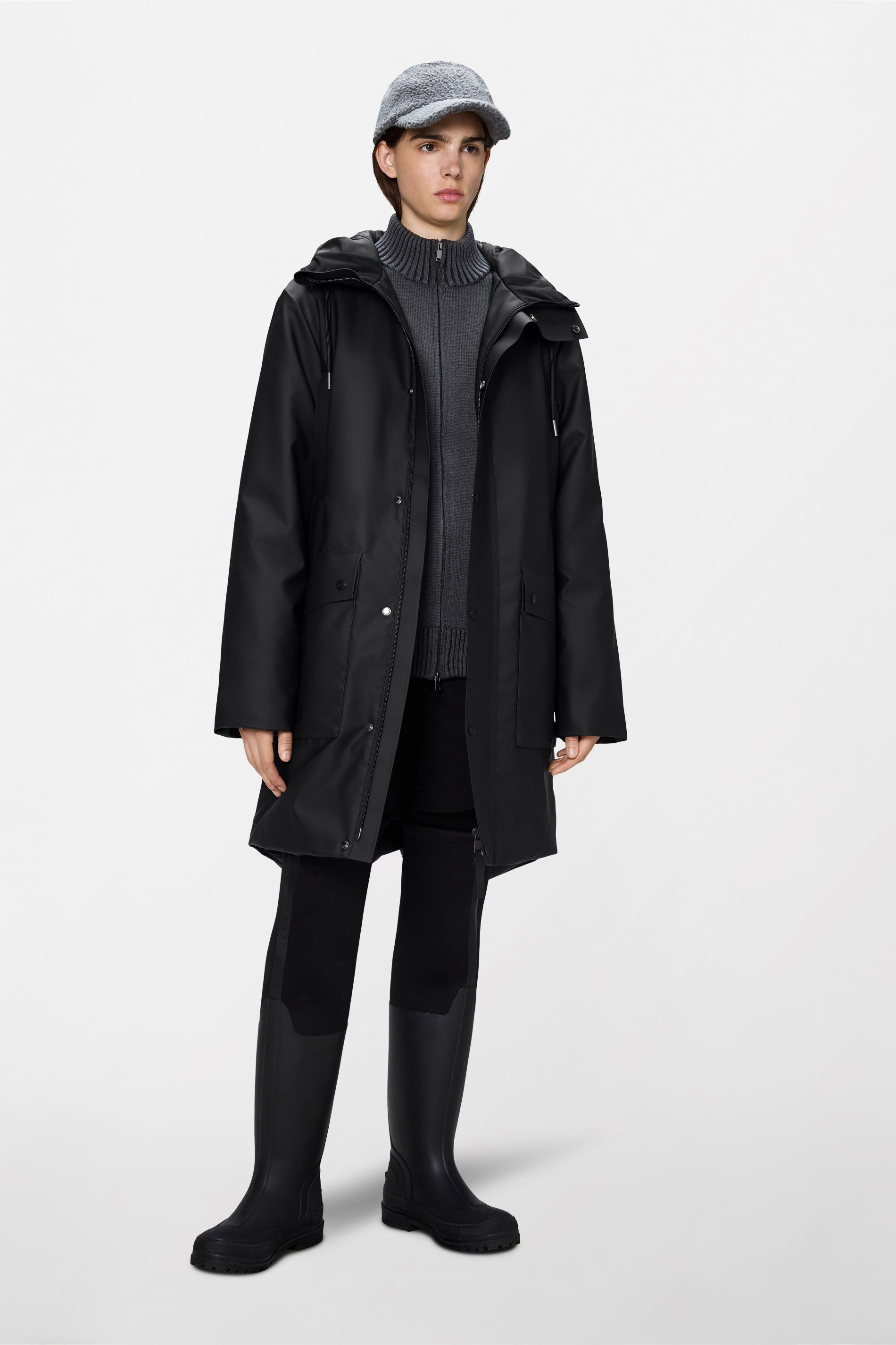 RAINS Nome Long Parka Black Jacket