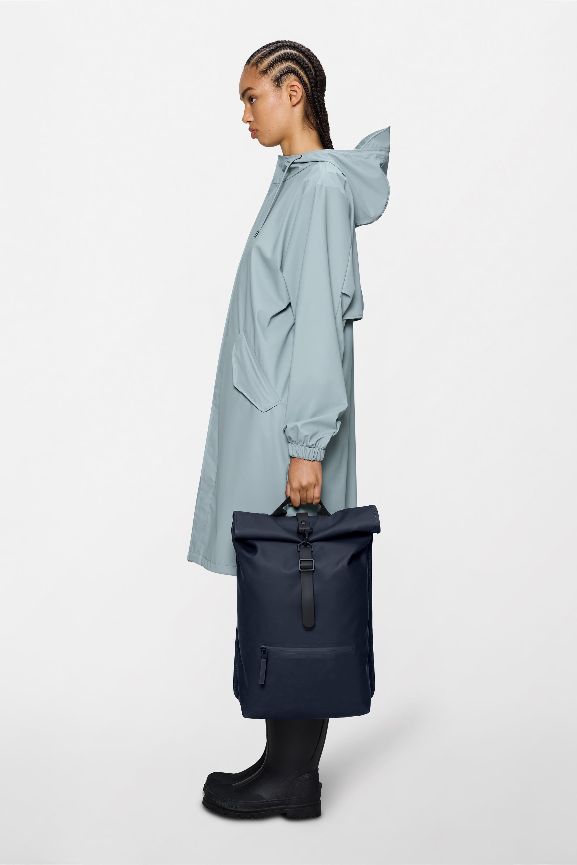 RAINS Rolltop Rucksack Navy 17L H60 x D11 x W32 cm Backpack