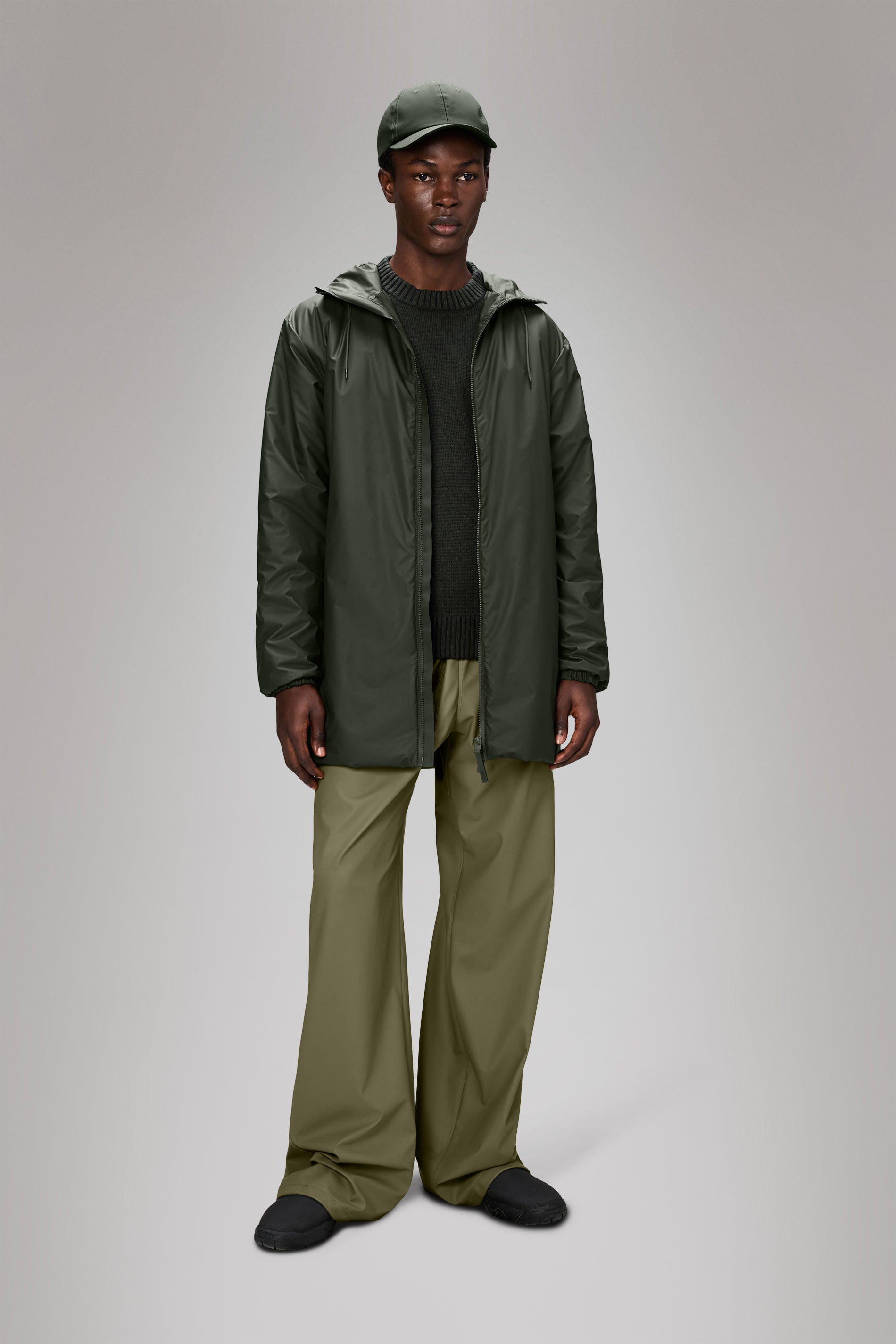 RAINS Lohja Long Insulated Jacket Green Jacket