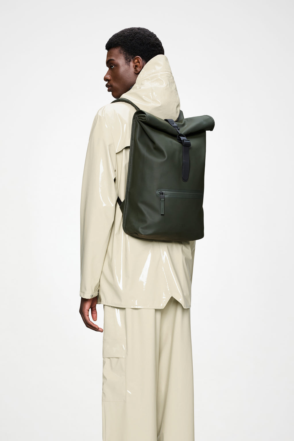 rains cycling backpack Rains® Rolltop Rucksack in Black for $150