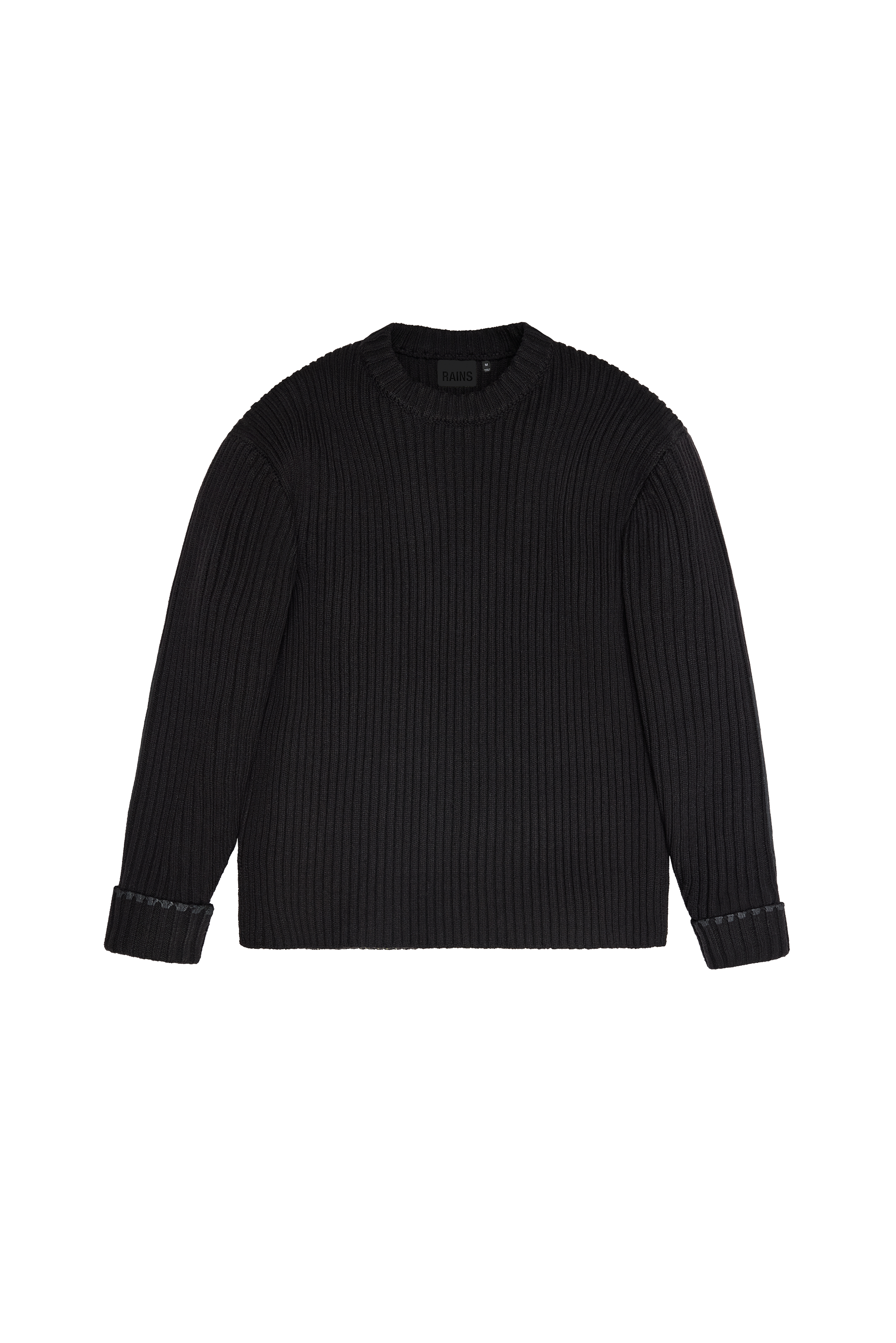 RAINS Sapa Knit Crew Neck Black Long Sleeve