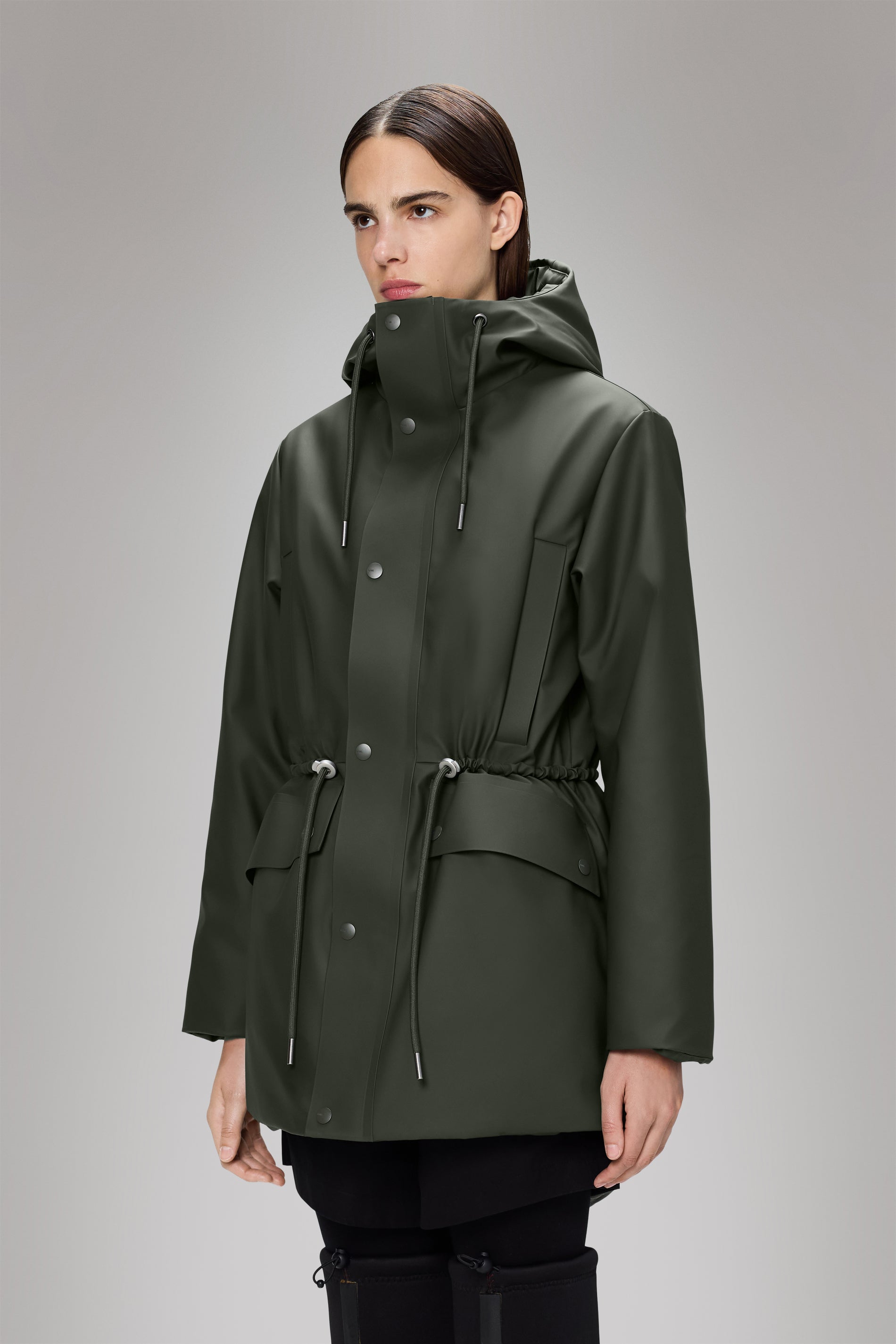 Rains Nome String W Parka Green Jacket