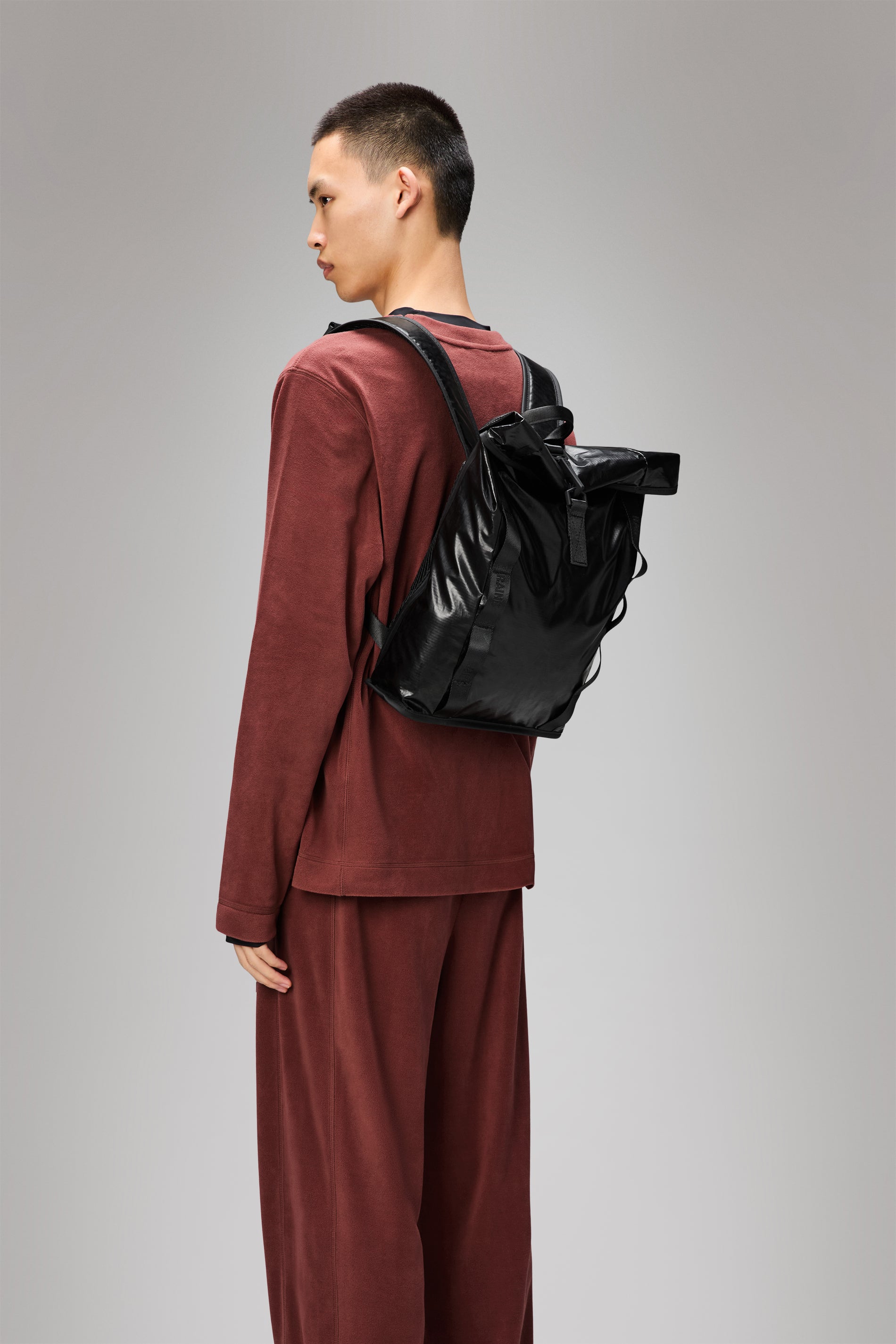 RAINS Sibu Rolltop Rucksack Mini Black 10L H39 x D10 x W27 cm Backpack