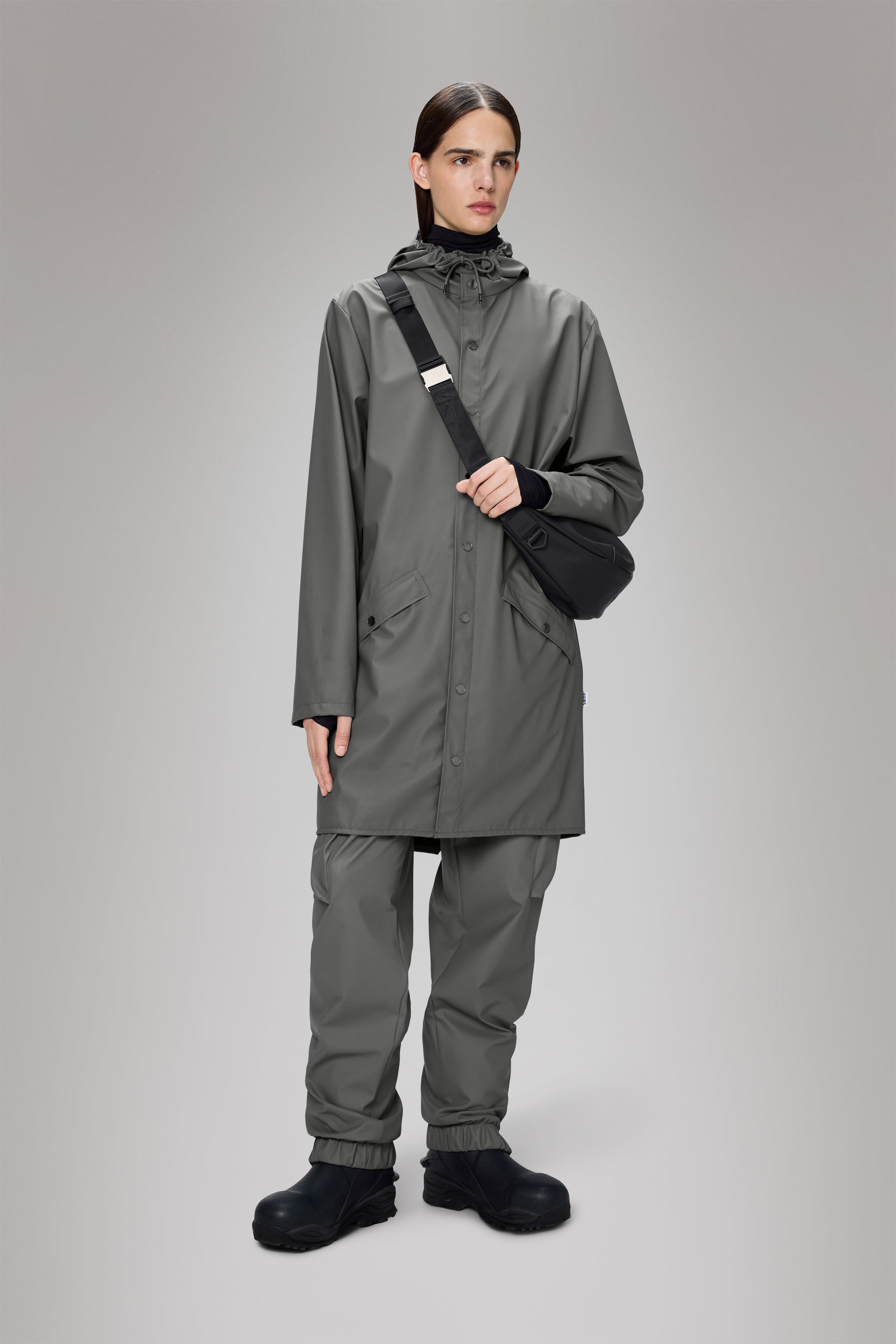 RAINS Long Jacket Grey Jacket