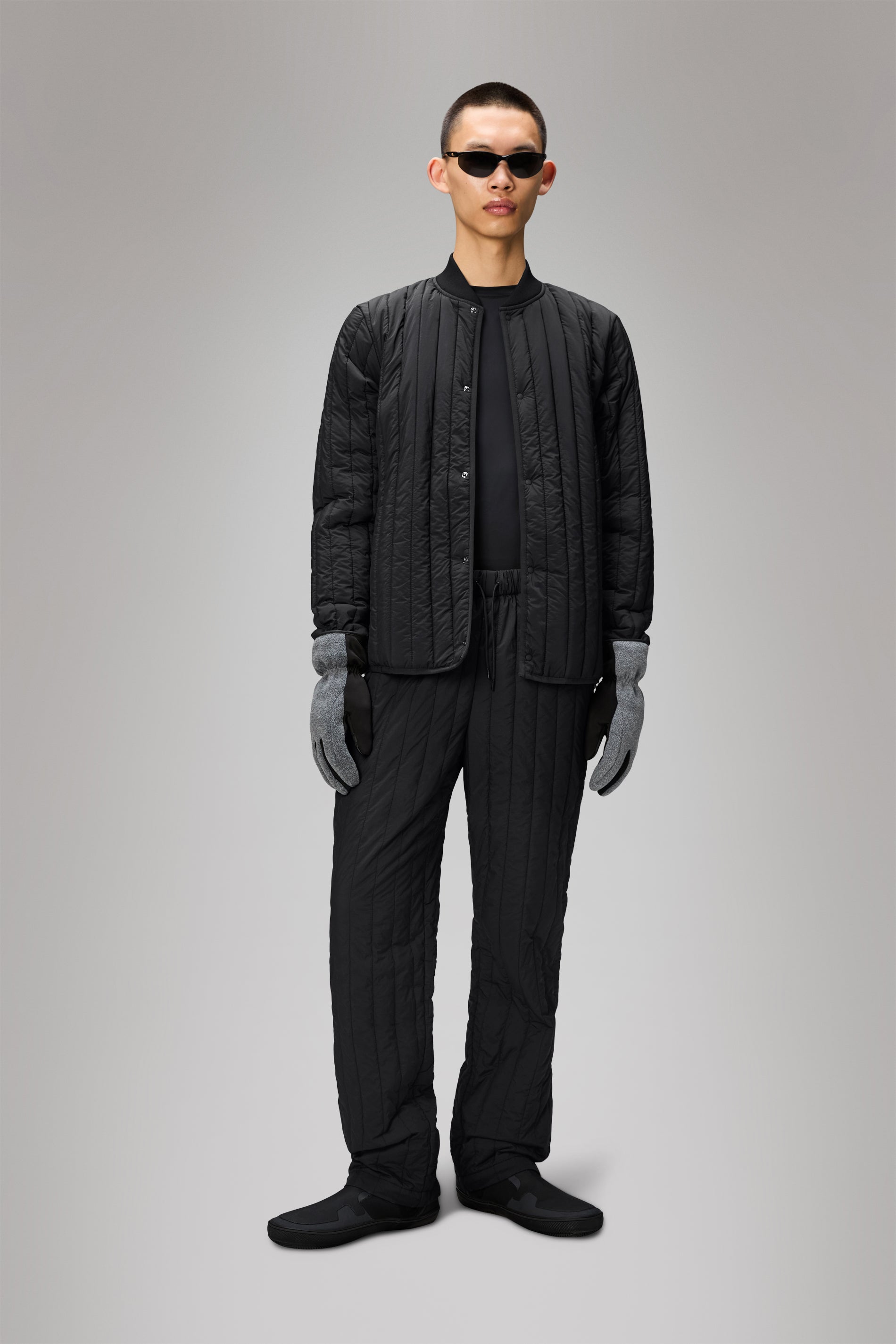 RAINS Banja Liner Bomber Jacket Black Overshirt