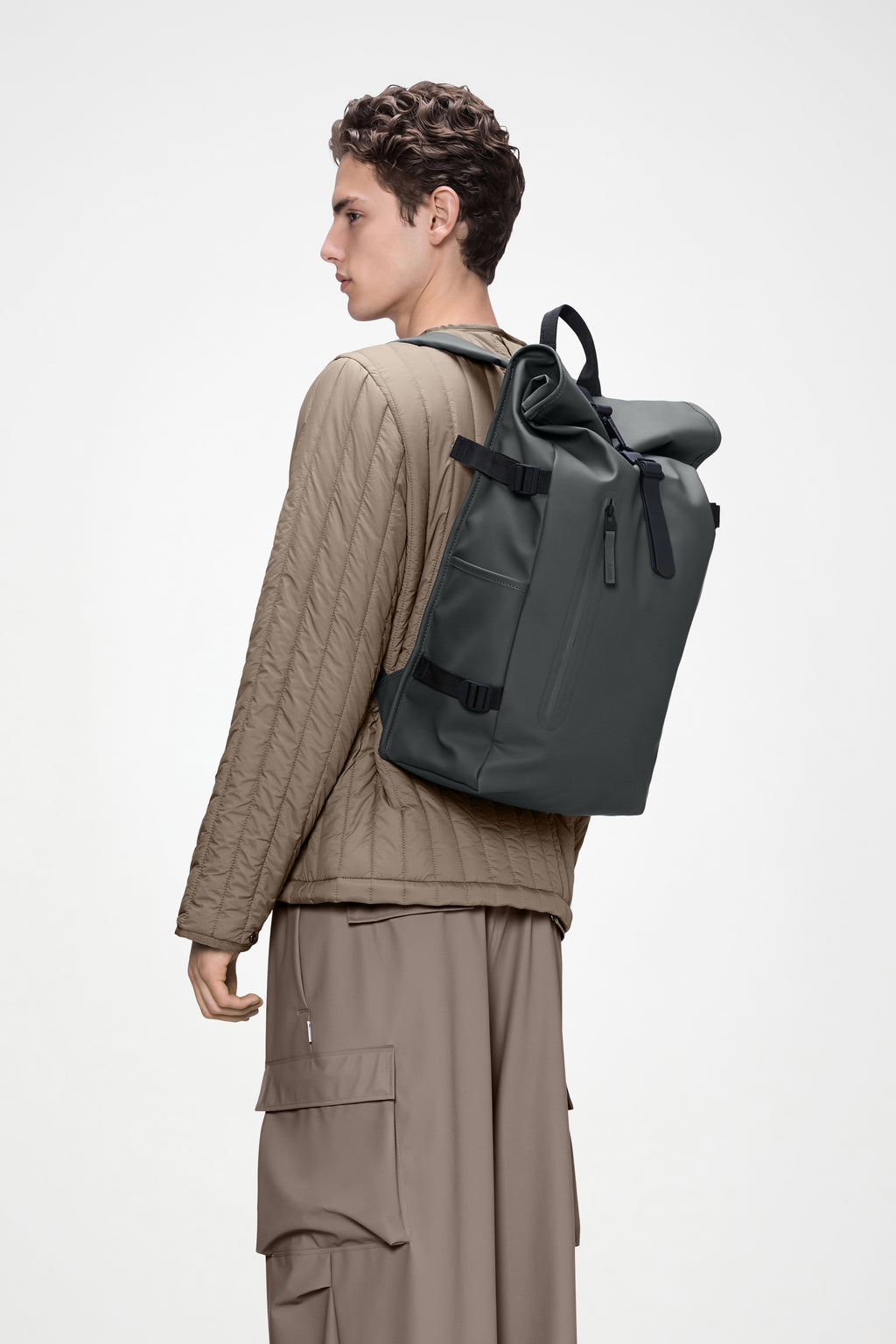 Rains® Rolltop Rucksack Large in Black for $175