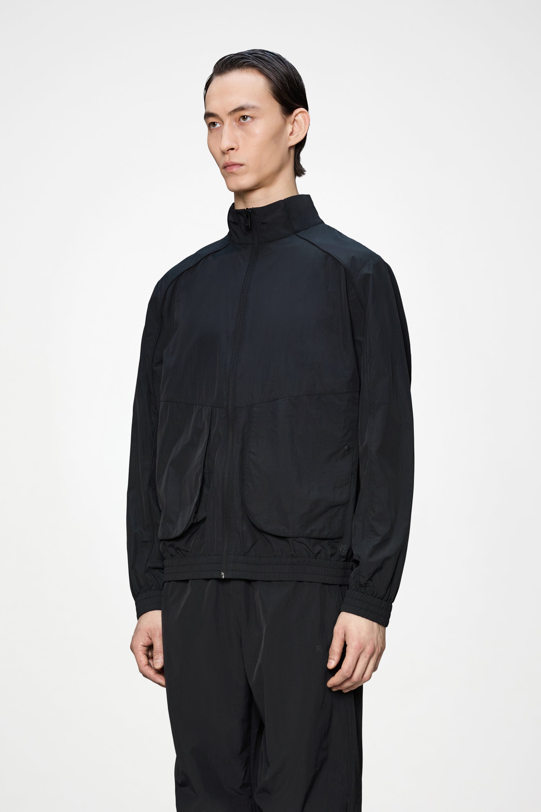 RAINS Cooldown Pocket Track Top Black Jacket
