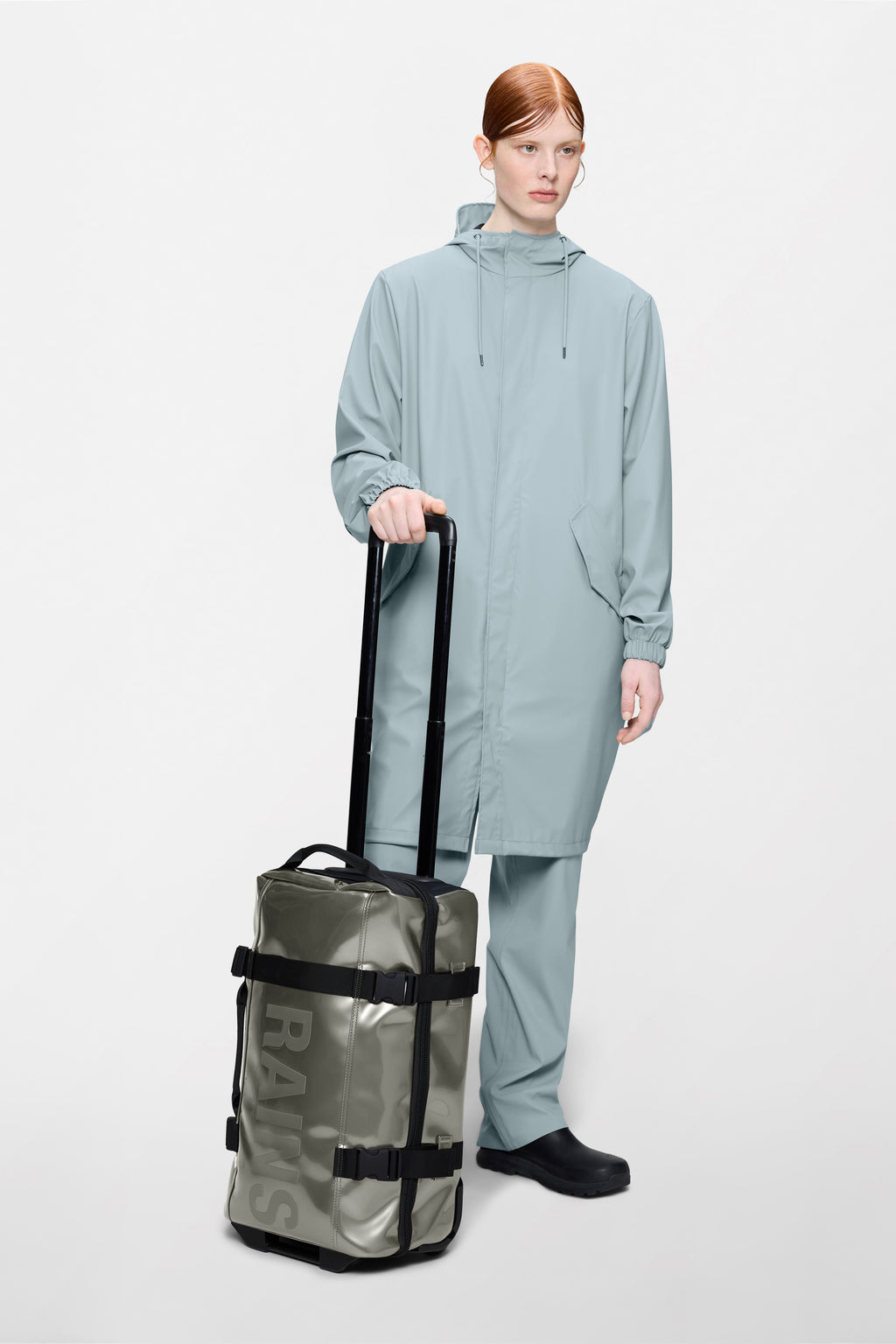 burkely leather waterproof rain trolley bag Rains® Texel Cabin Bag in Black for $275