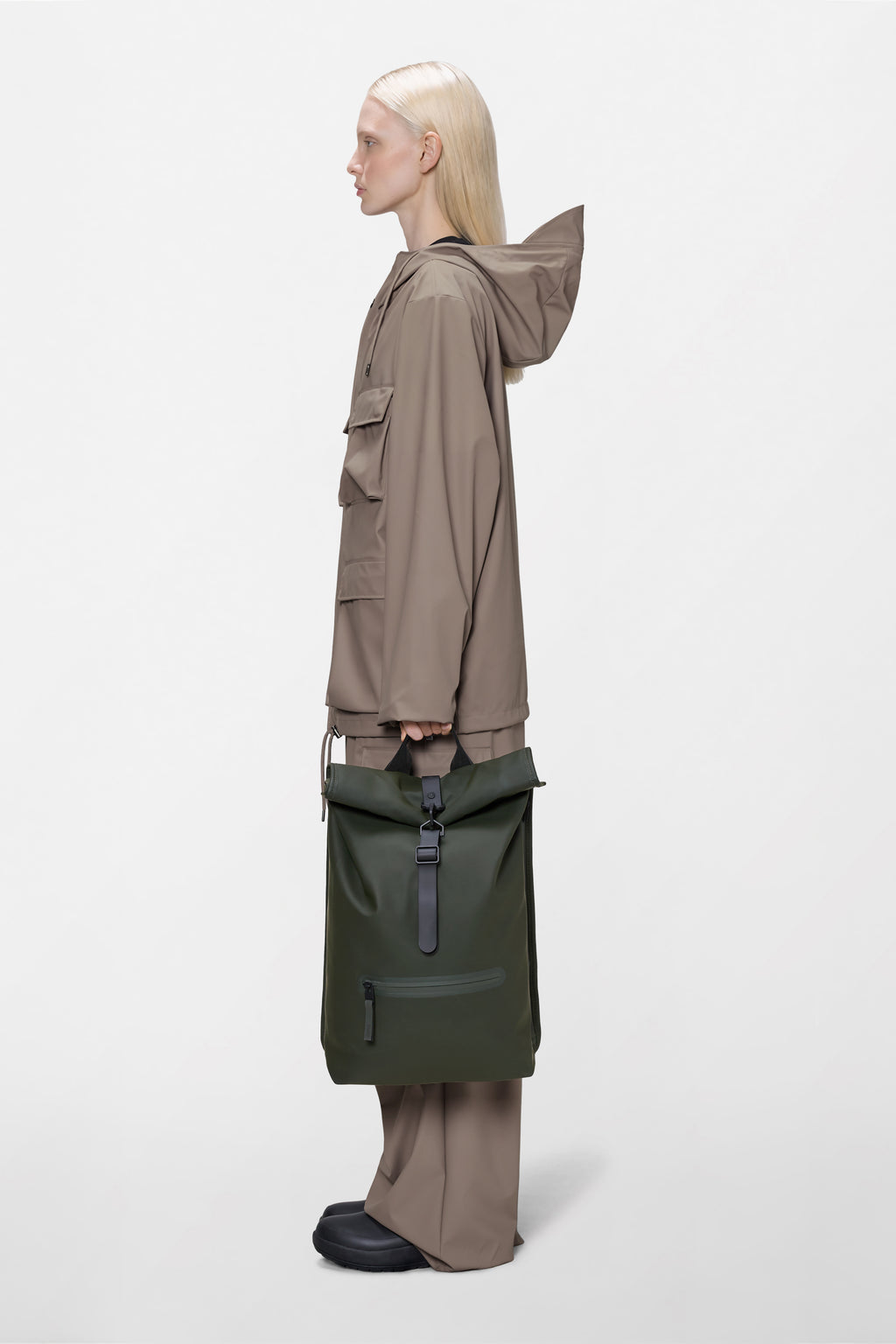 Rains® Rolltop Rucksack in Dark Grey for $150