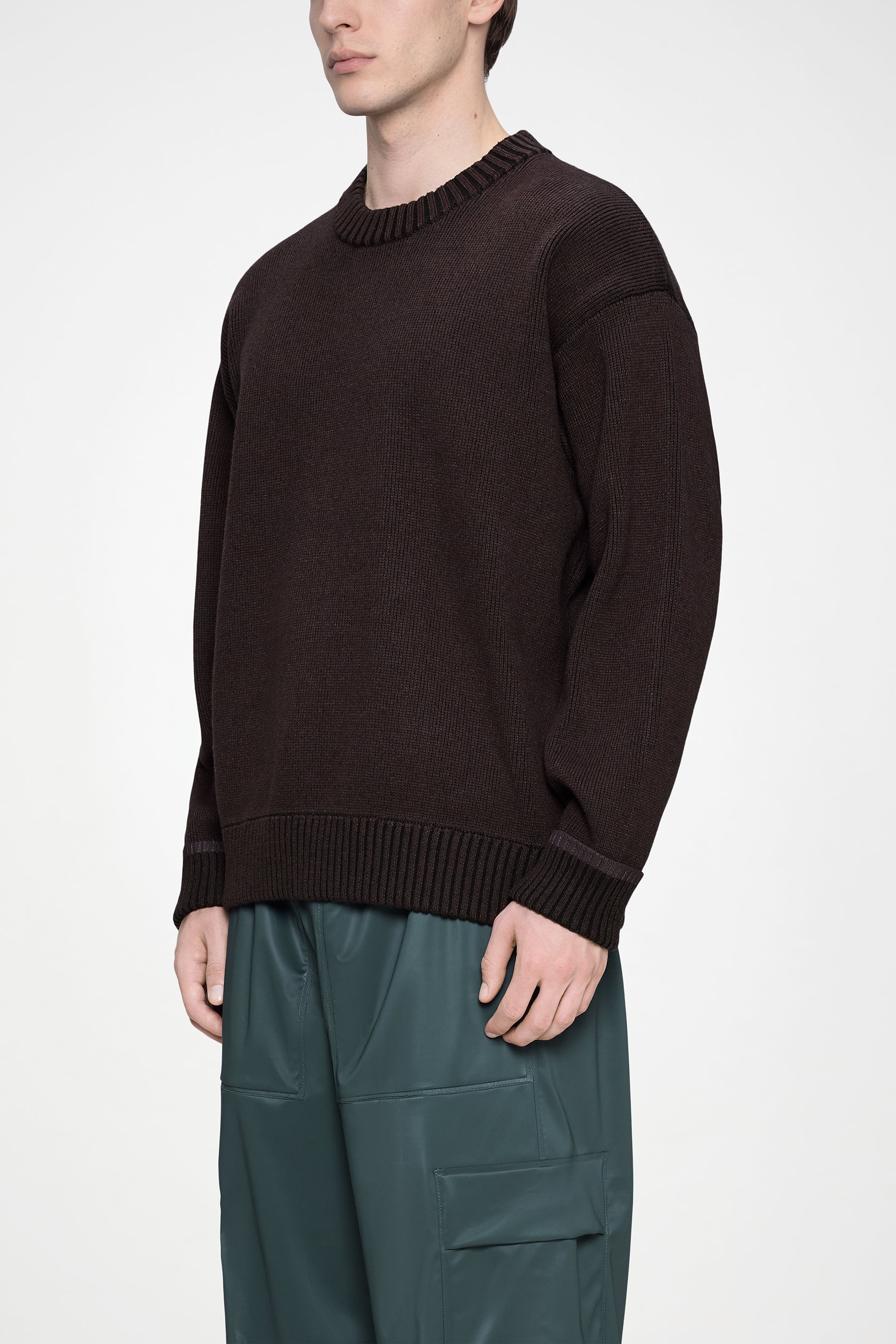 RAINS Sowa Knit Crew Neck Bark / Black Long Sleeve