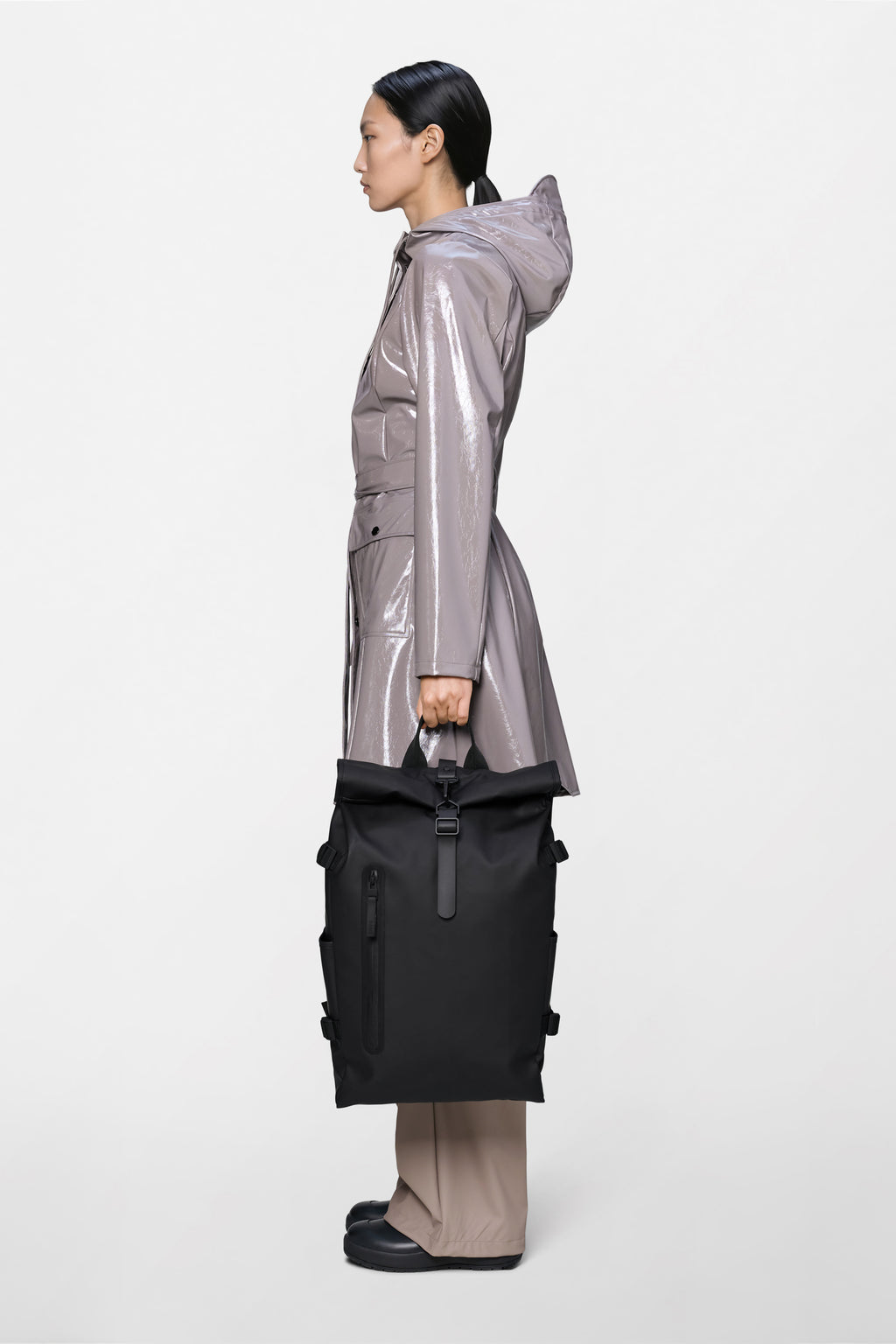 Rains® Rolltop Rucksack Large in Black for $175