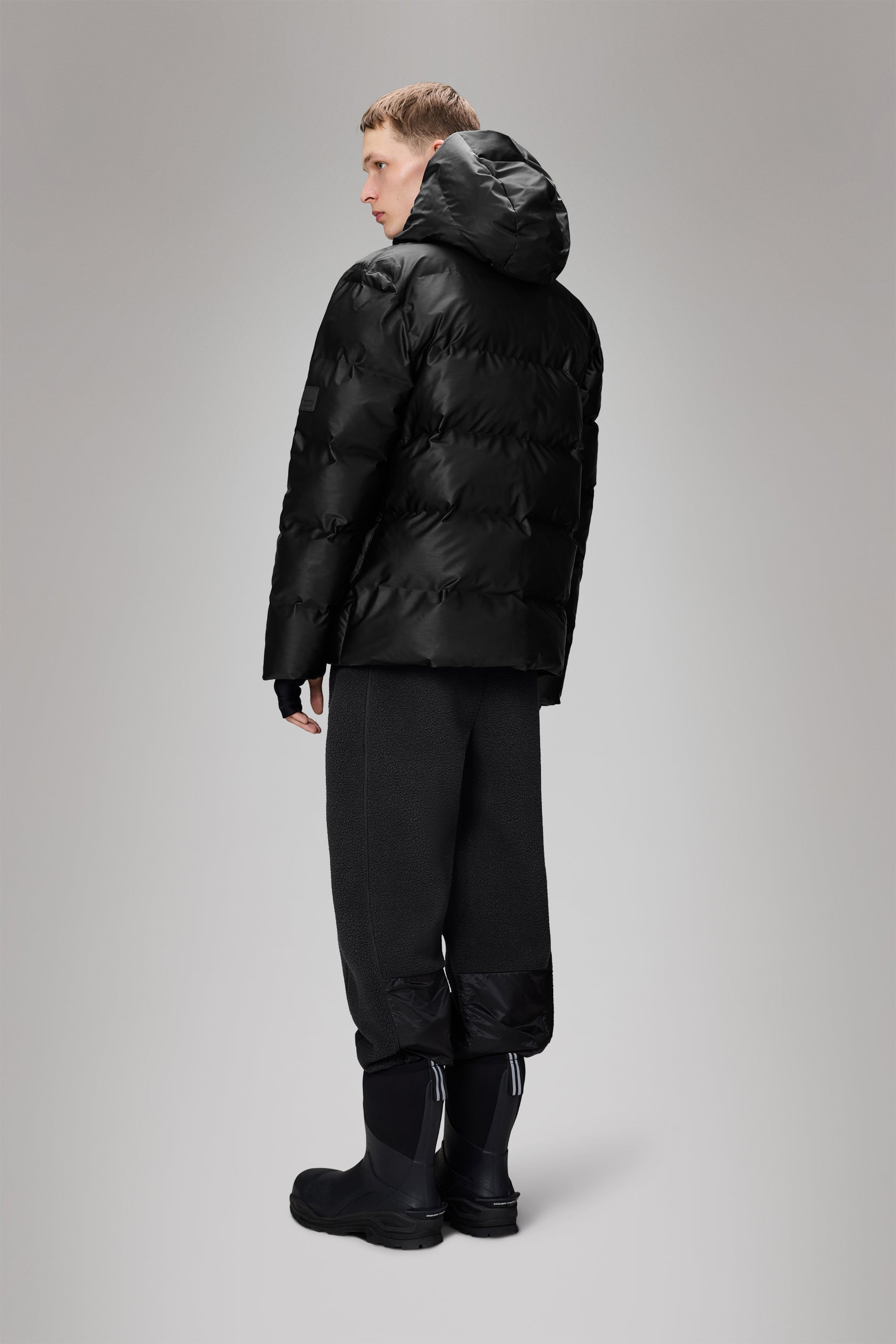 Rains Alta Puffer Jacket Black Grain Jacket