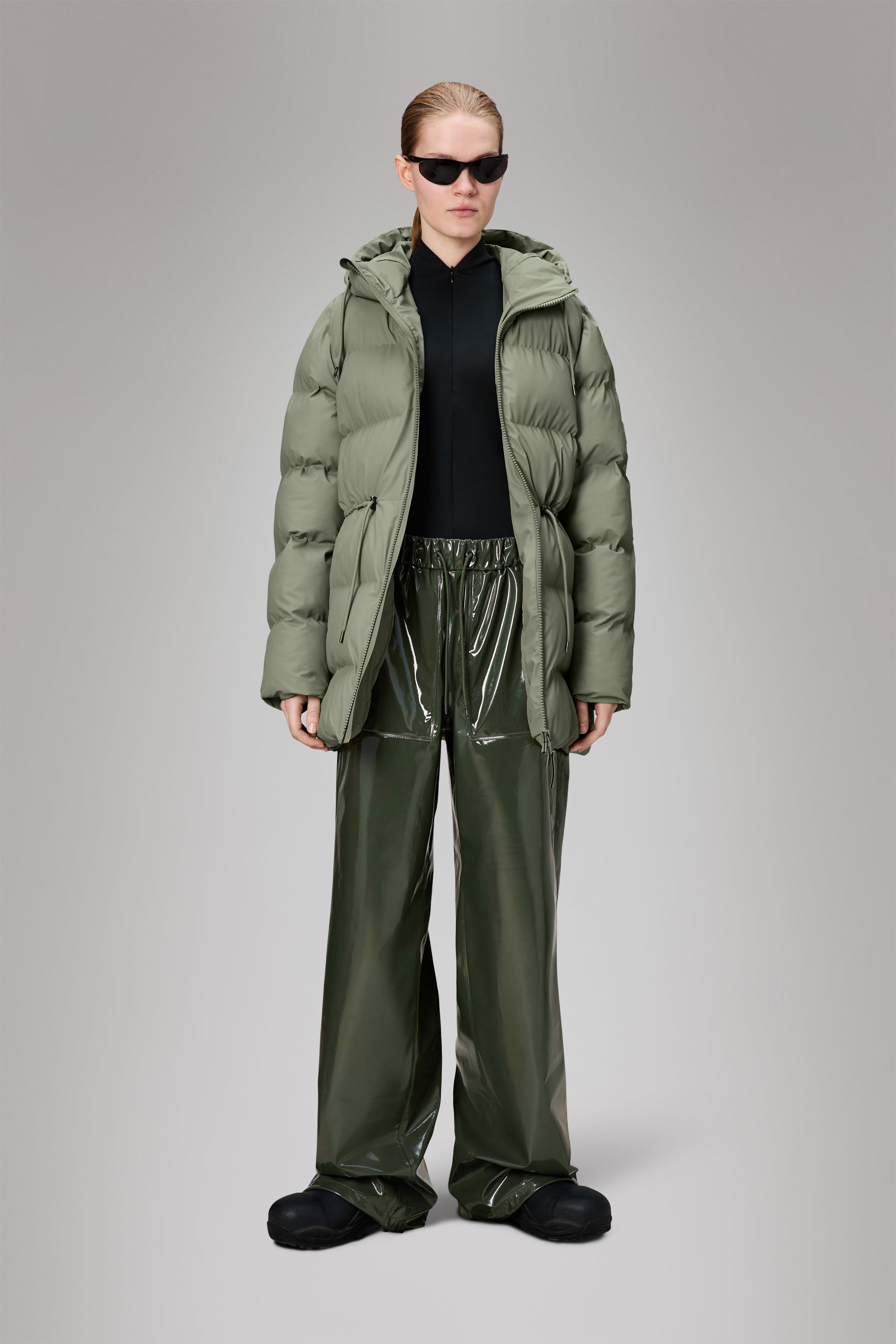 RAINS Alta Long Puffer String W Jacket Drift Jacket