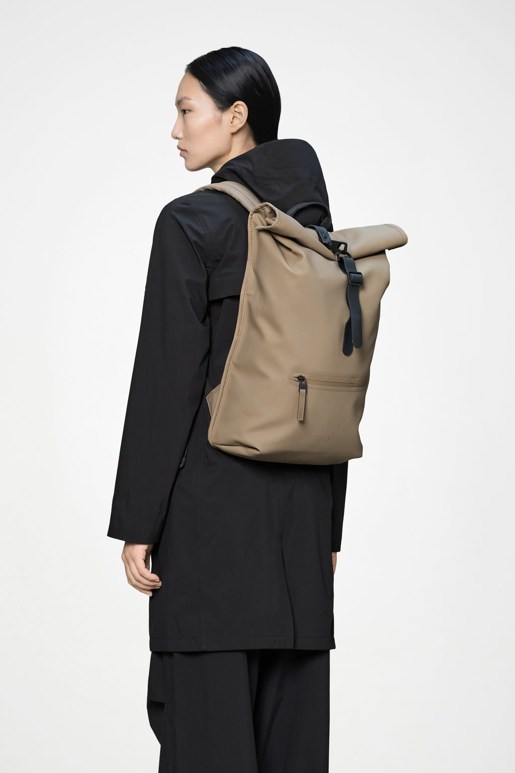 Rains® Rolltop Rucksack in Dark Grey for $150