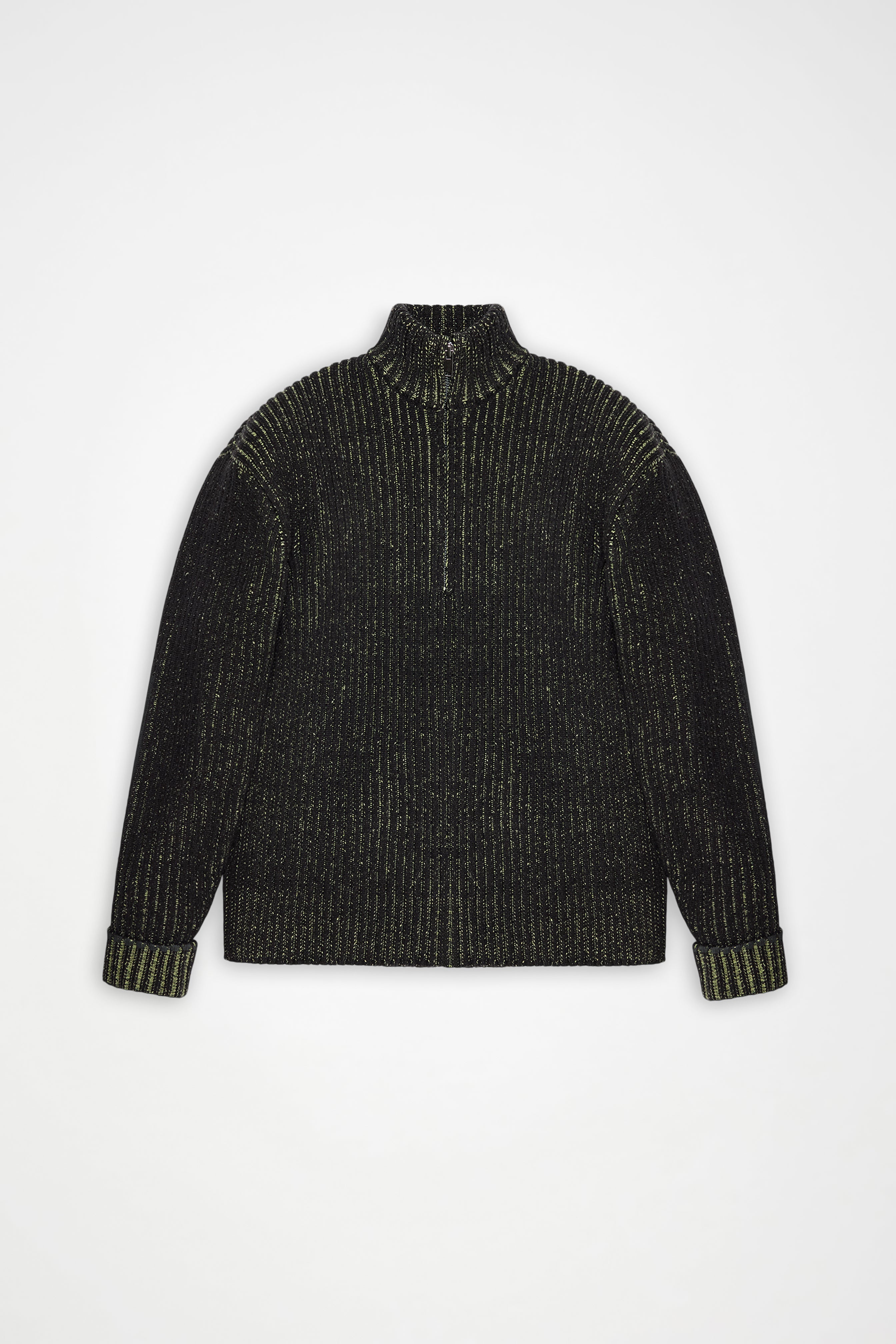 RAINS Sapa Half Zip Knit Black/Acid Long Sleeve