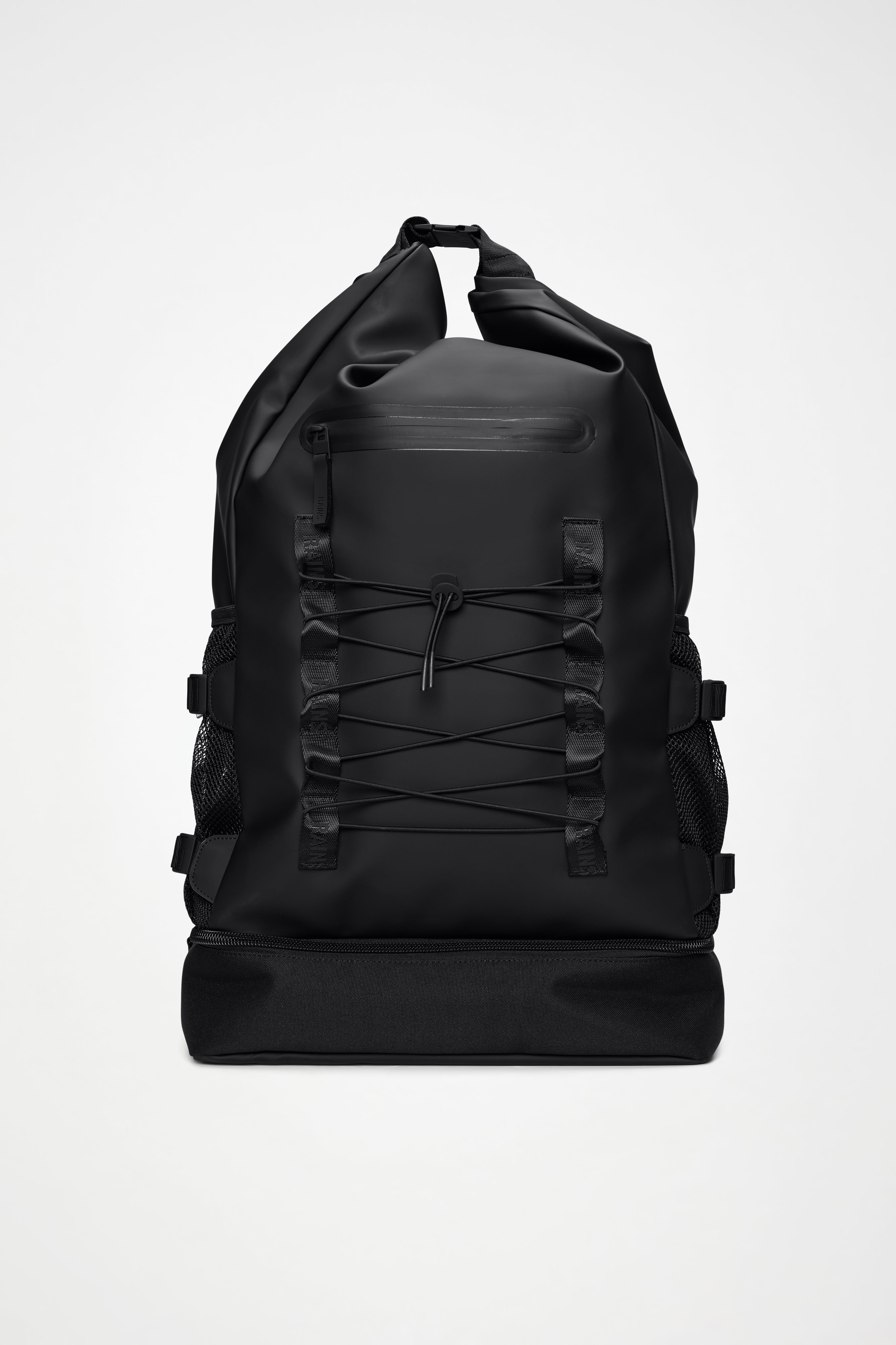 RAINS Trail Mountianeer Rolltop Large Black Backpack