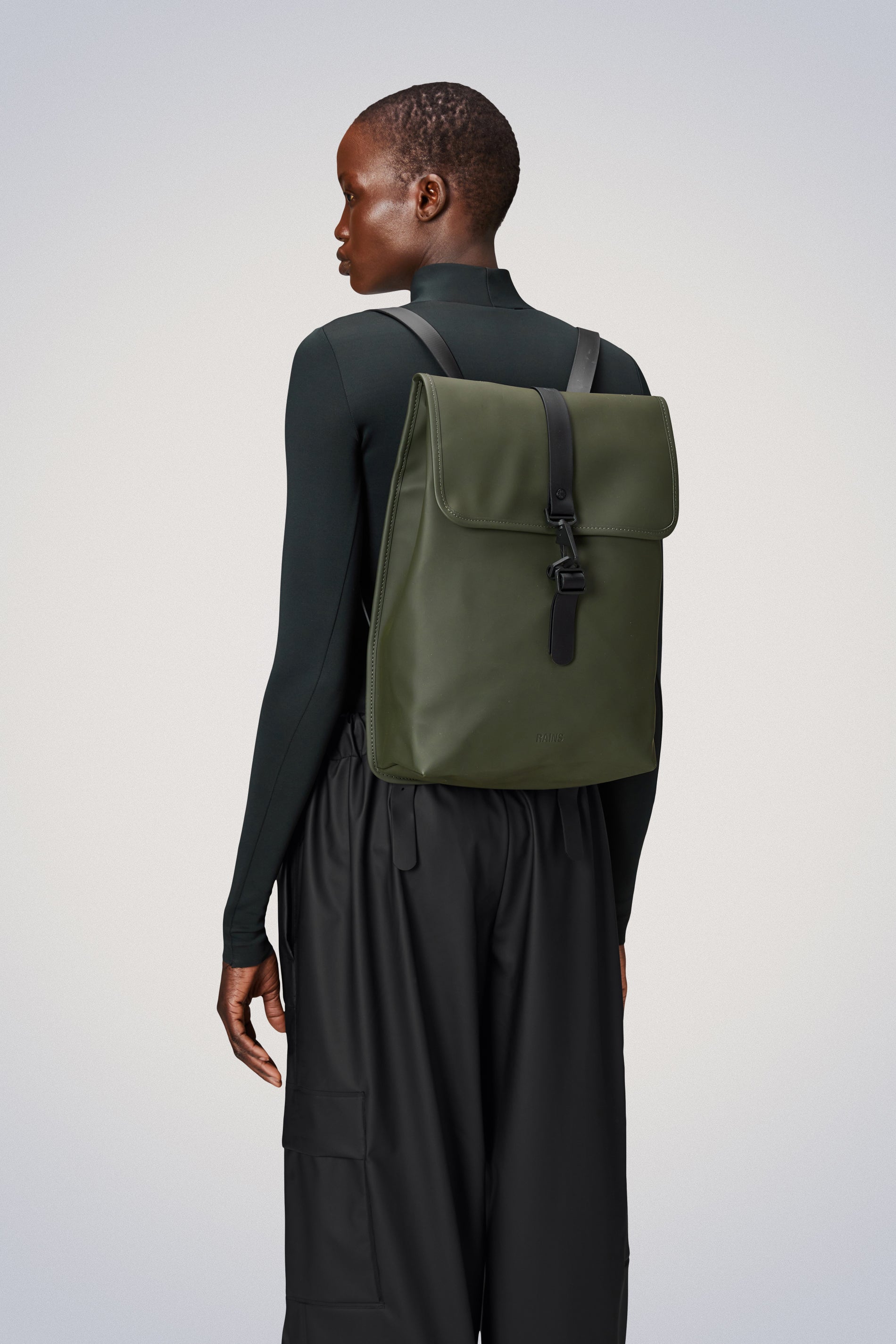 Rains® Rolltop Rucksack in Black for $140 | Free Shipping