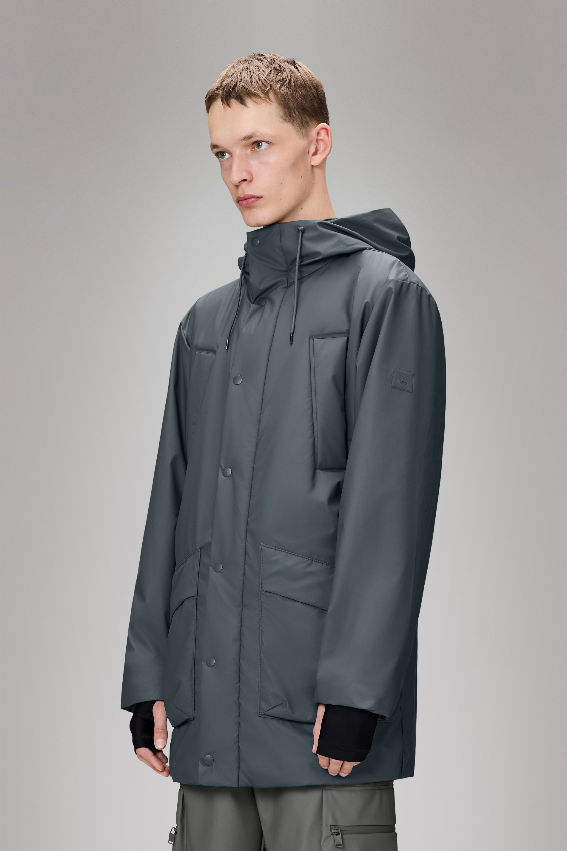 RAINS Lohja Long Insulated Cargo Jacket Lagoon Jacket