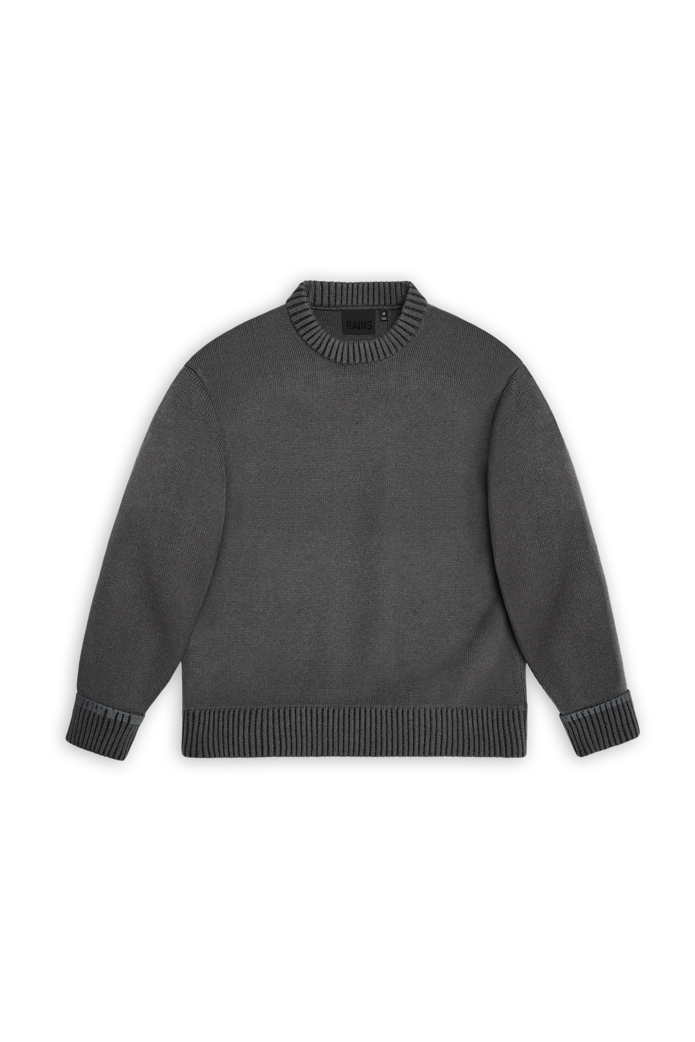 RAINS Sowa Knit Crew Neck Grey/Black Long Sleeve