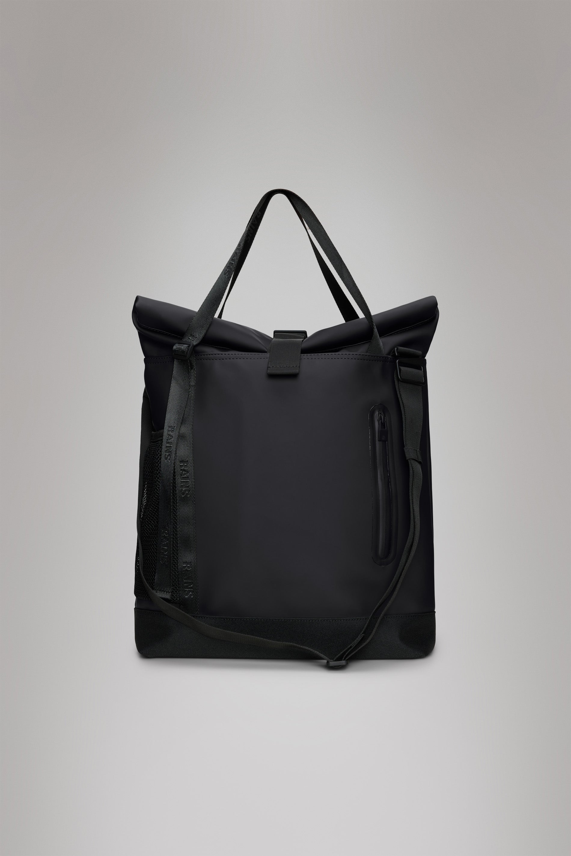 RAINS Trail Rolltop Tote Bag Black 23L H55 x D14 x W36 cm Tote