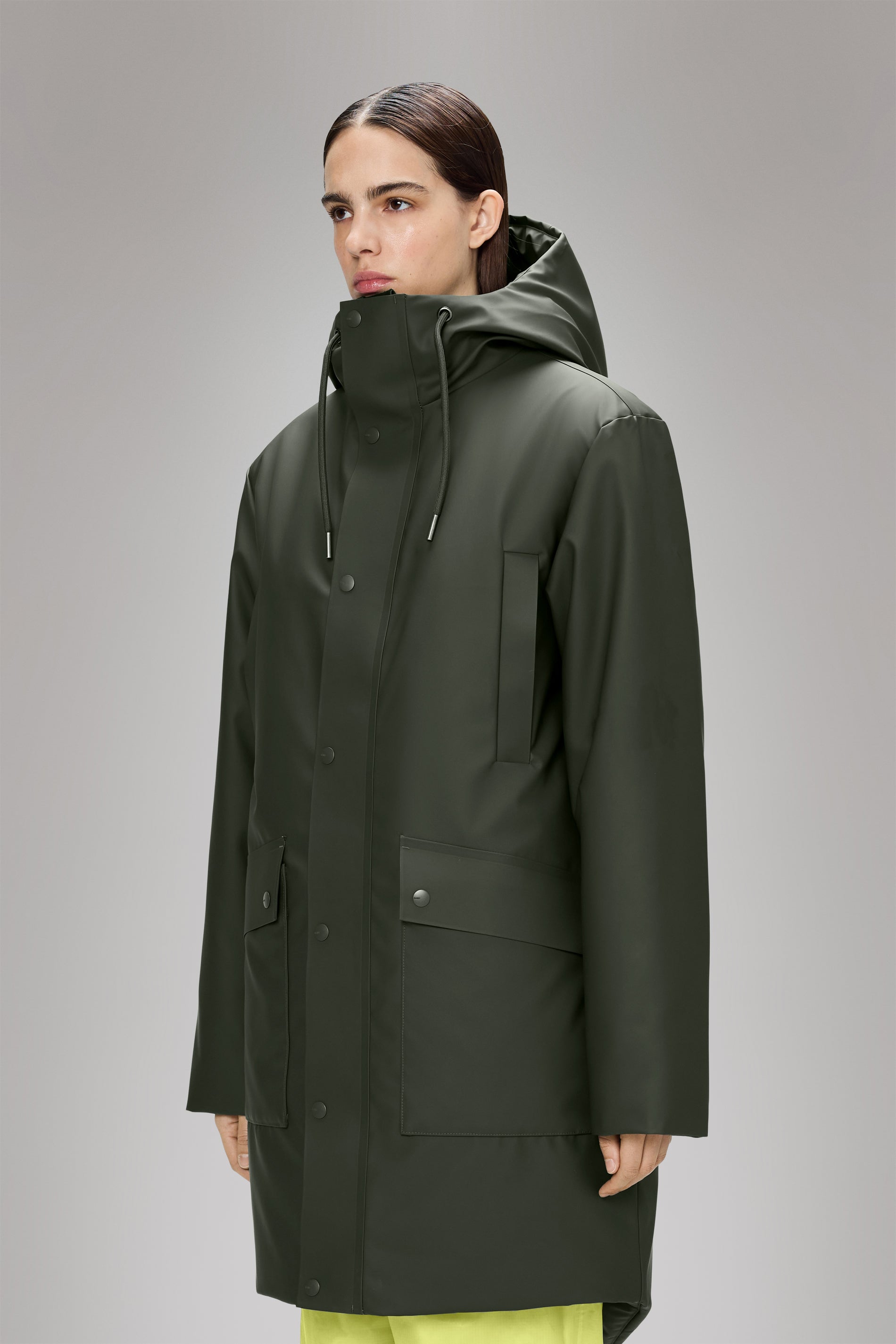 Rains Nome Long Parka Green Jacket