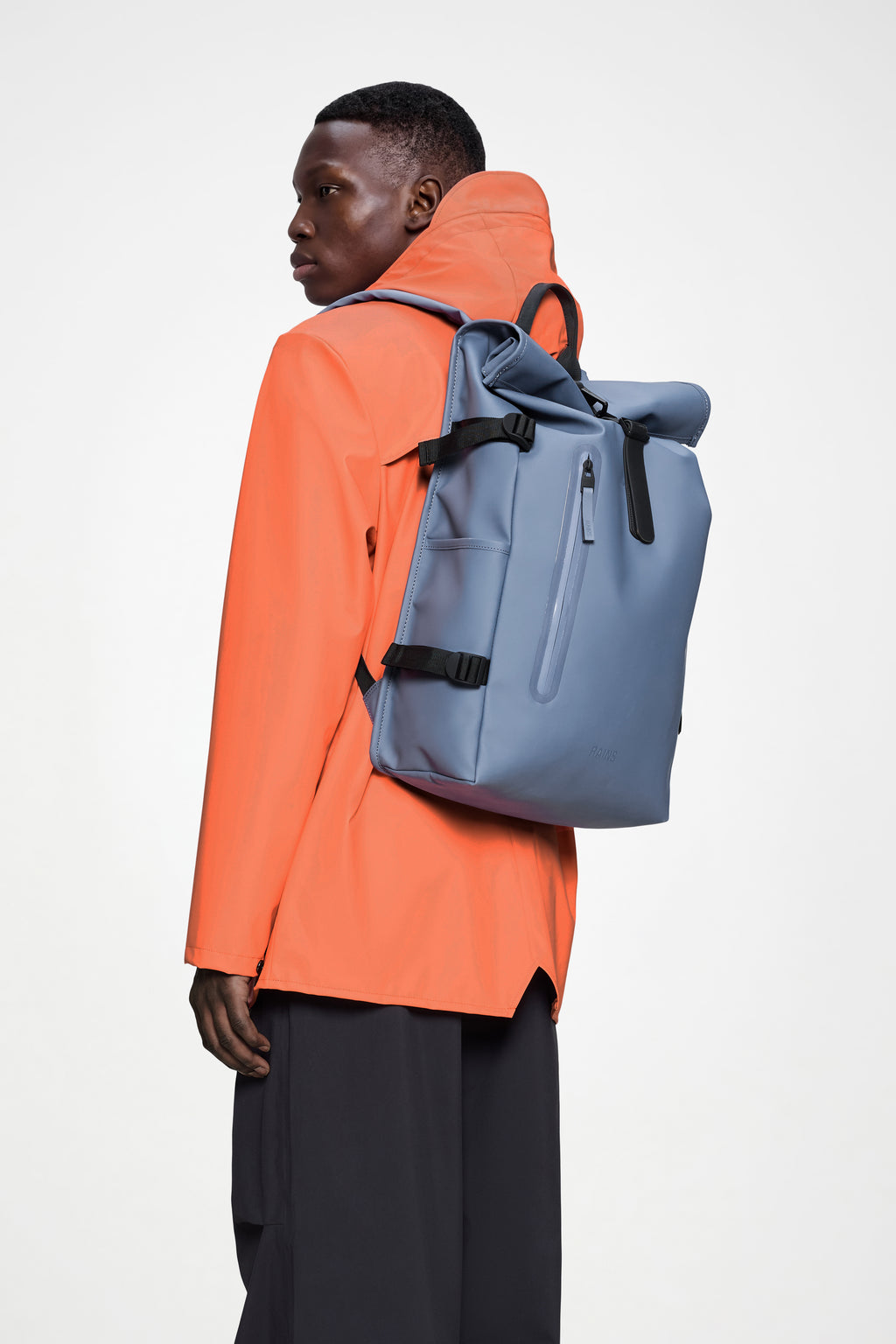 rains velcro rolltop backpack Rains® Rolltop Rucksack Large in Black for $175