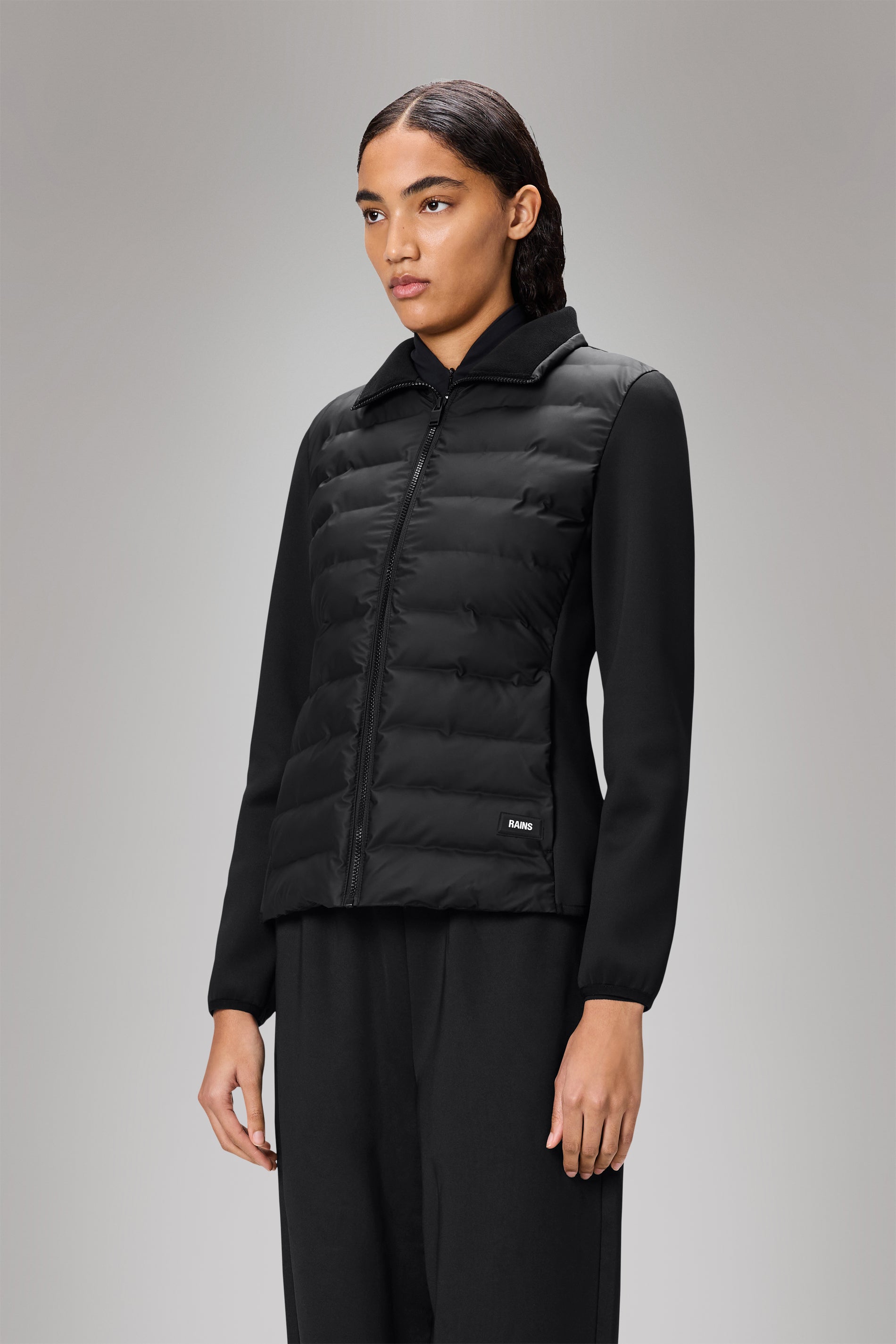 RAINS Safi Fleece Hybrid Curve Jacket Black Jacket