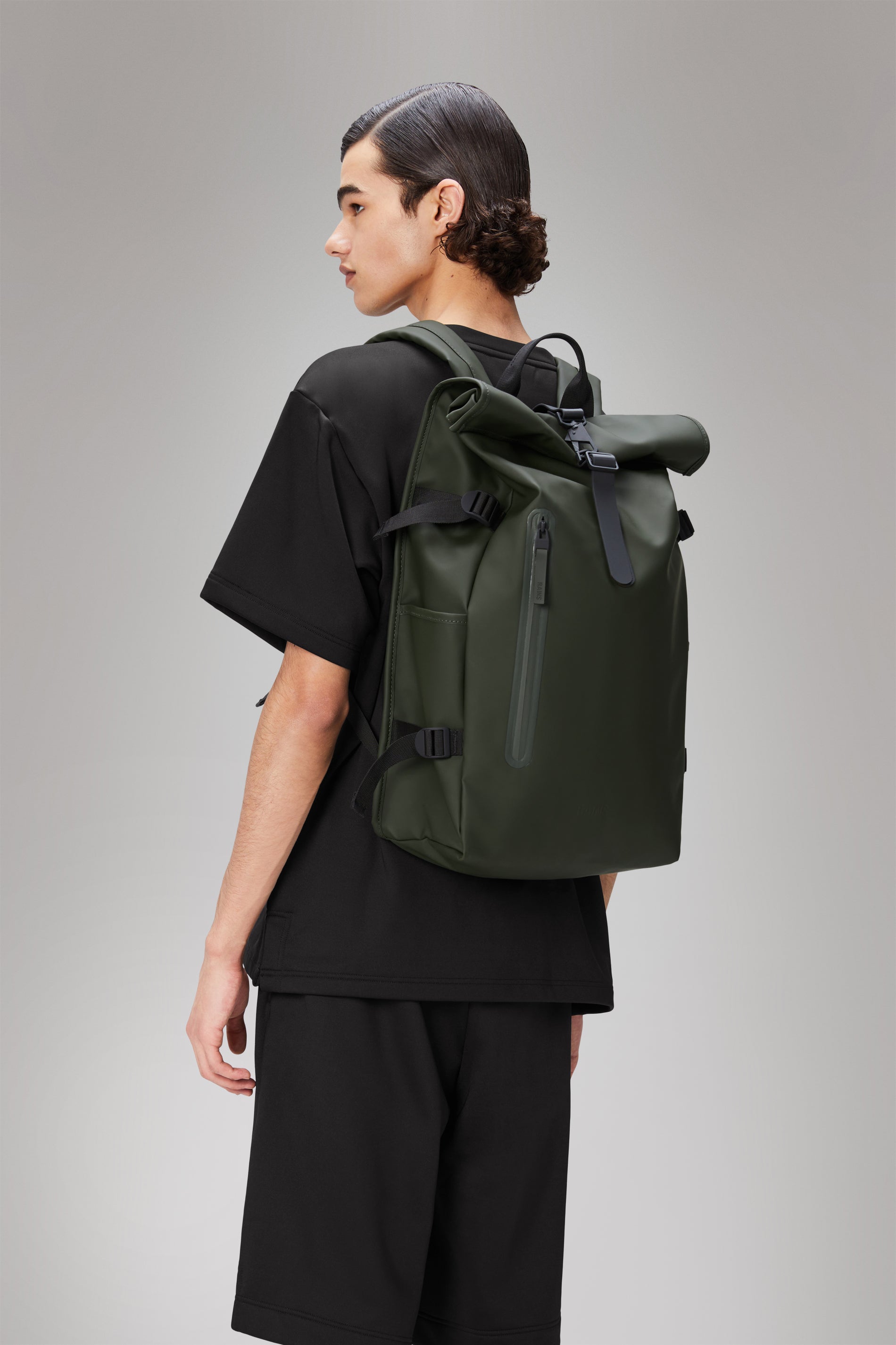 Rains® Rolltop Rucksack Large in Black for $170 | Free Shipping