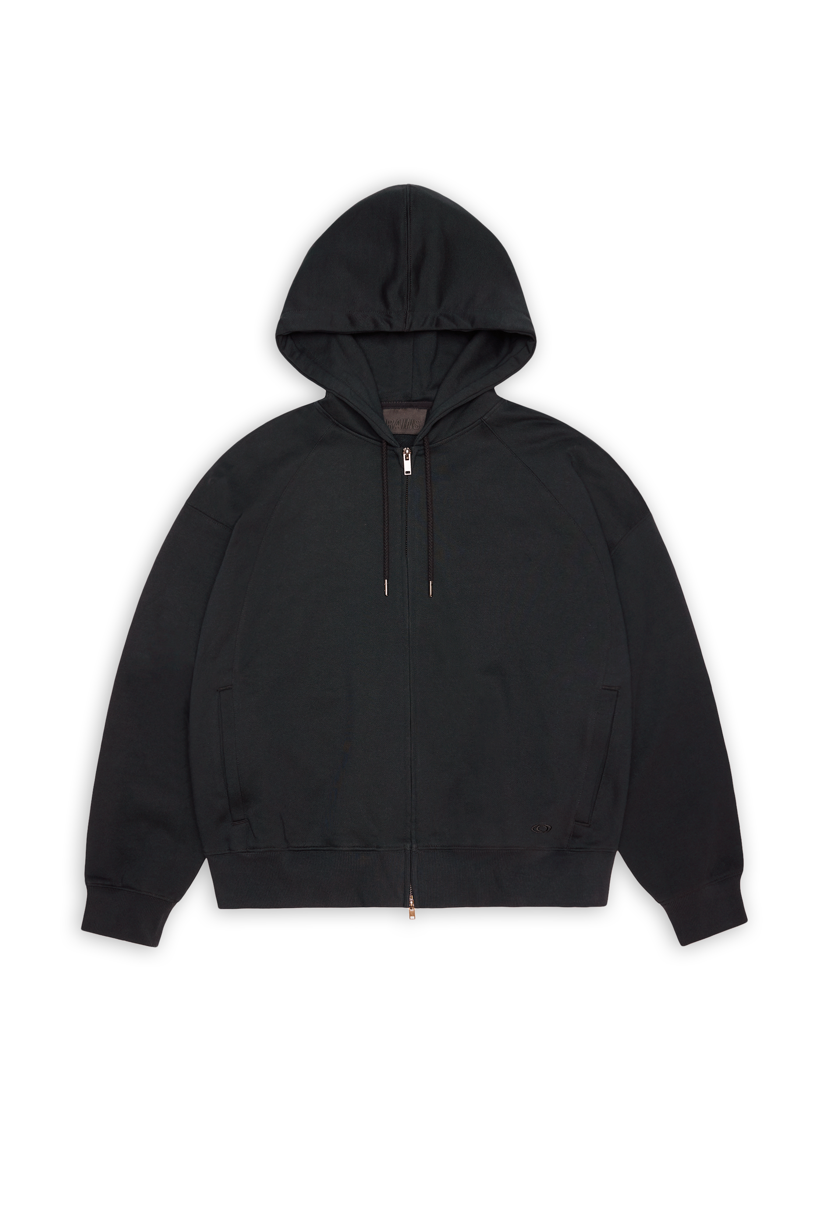 RAINS Classic Zip Hoodie Black Long Sleeve